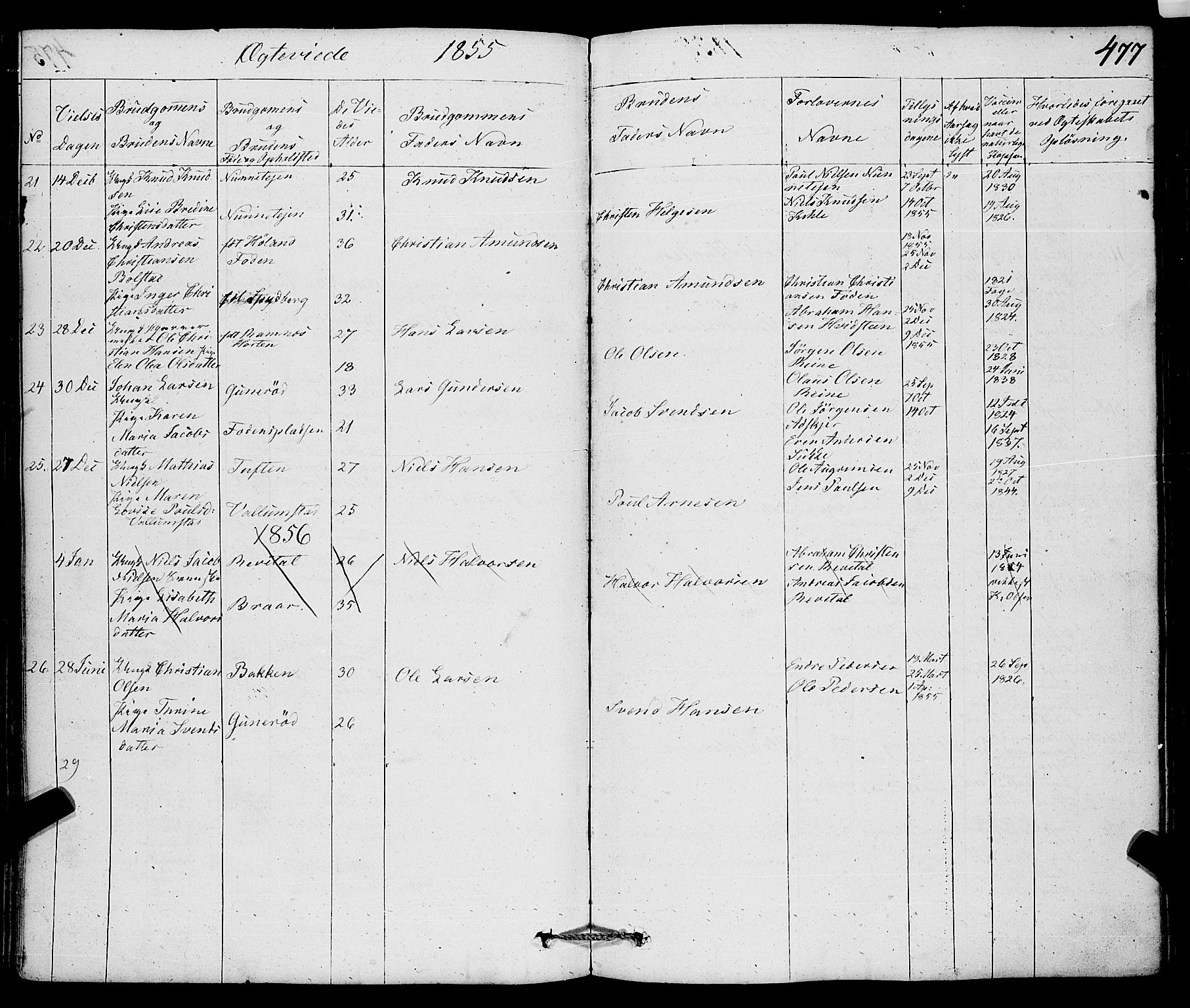 Ramnes kirkebøker, AV/SAKO-A-314/F/Fa/L0005: Parish register (official) no. I 5, 1841-1861, p. 476-477