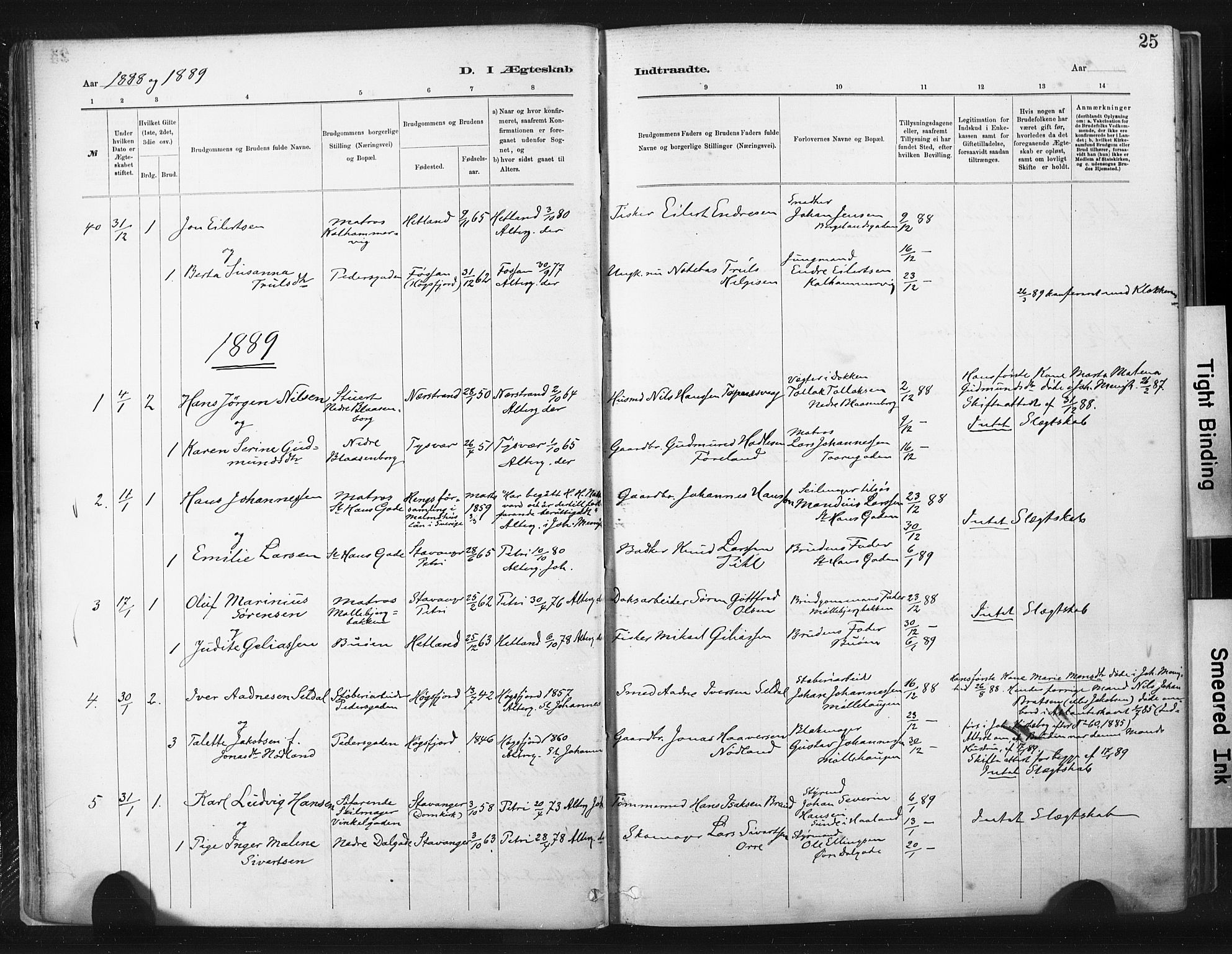 St. Johannes sokneprestkontor, SAST/A-101814/001/30/30BA/L0003: Parish register (official) no. A 3, 1885-1910, p. 25