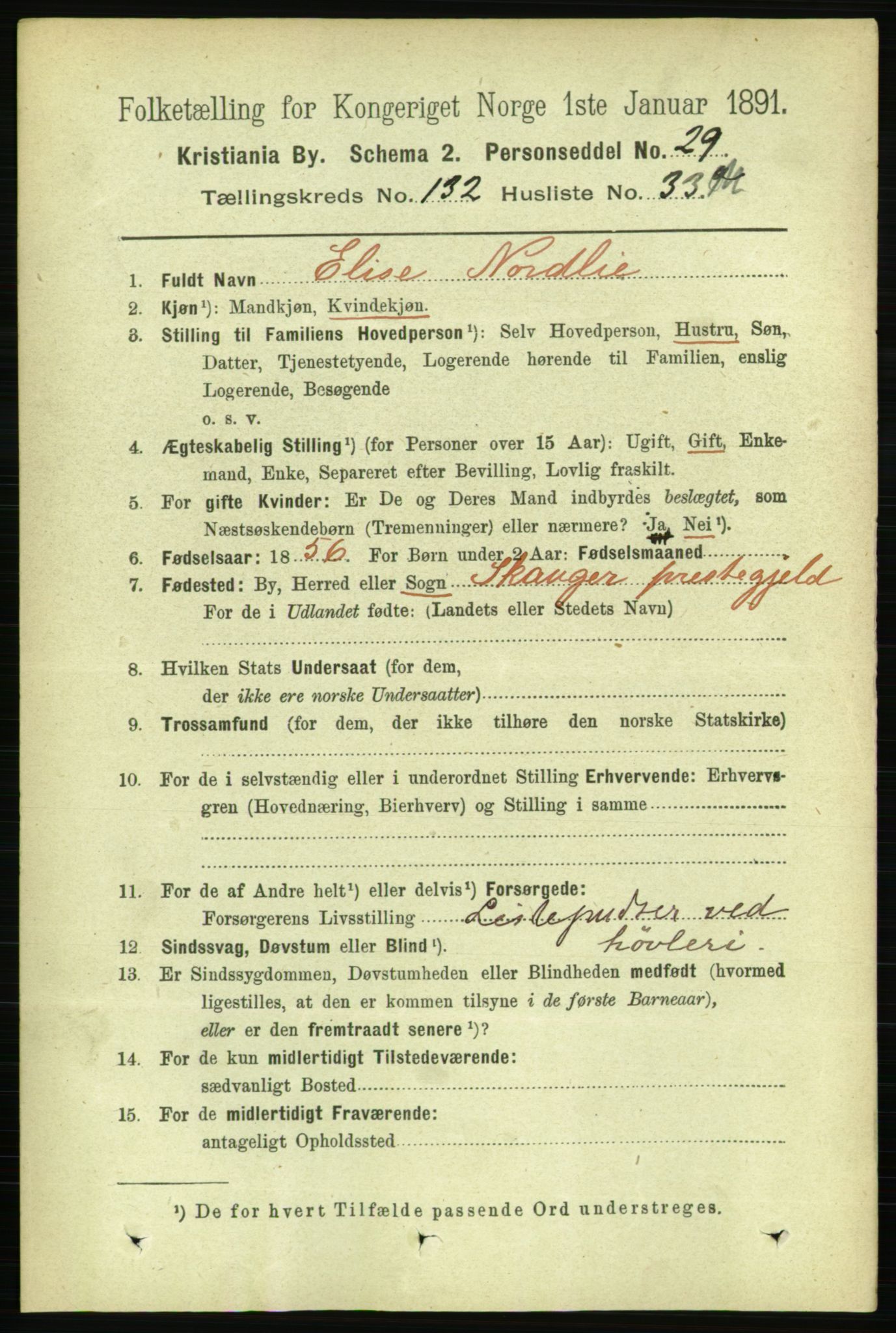 RA, 1891 census for 0301 Kristiania, 1891, p. 71883