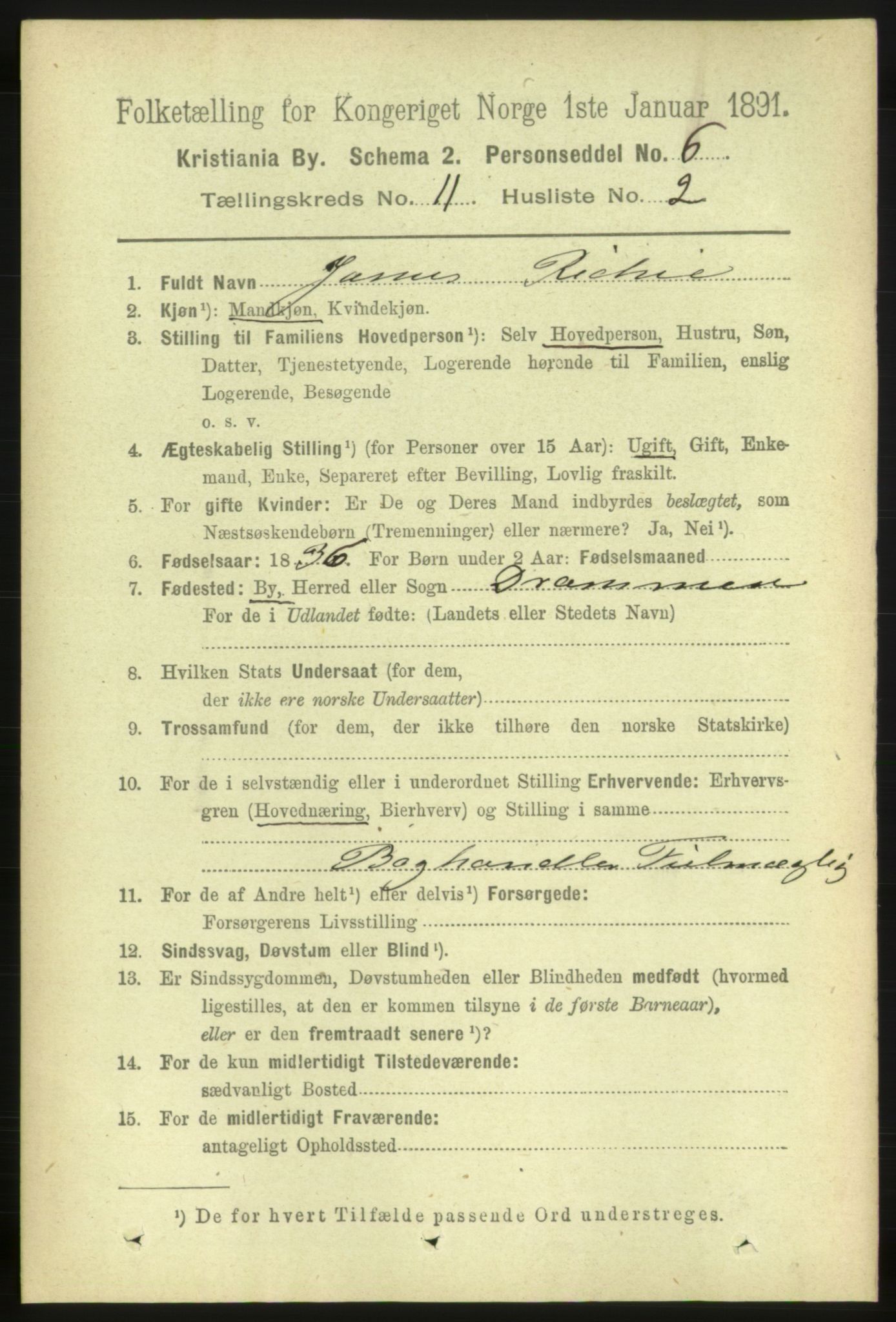 RA, 1891 census for 0301 Kristiania, 1891, p. 4896