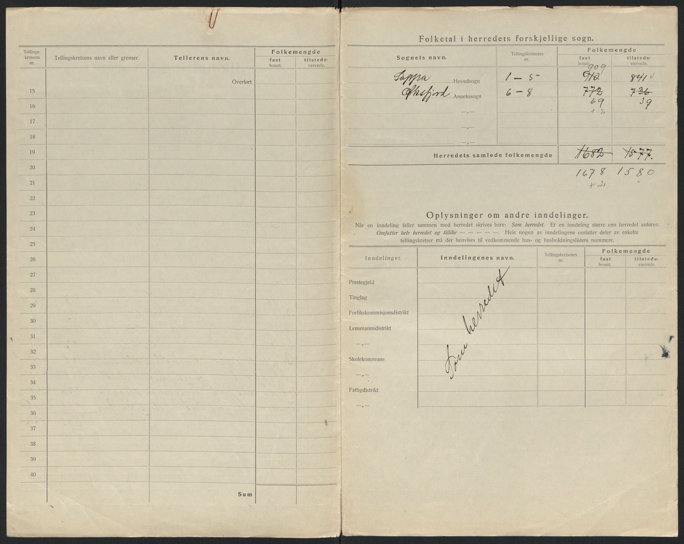 SATØ, 1920 census for Loppa, 1920, p. 4