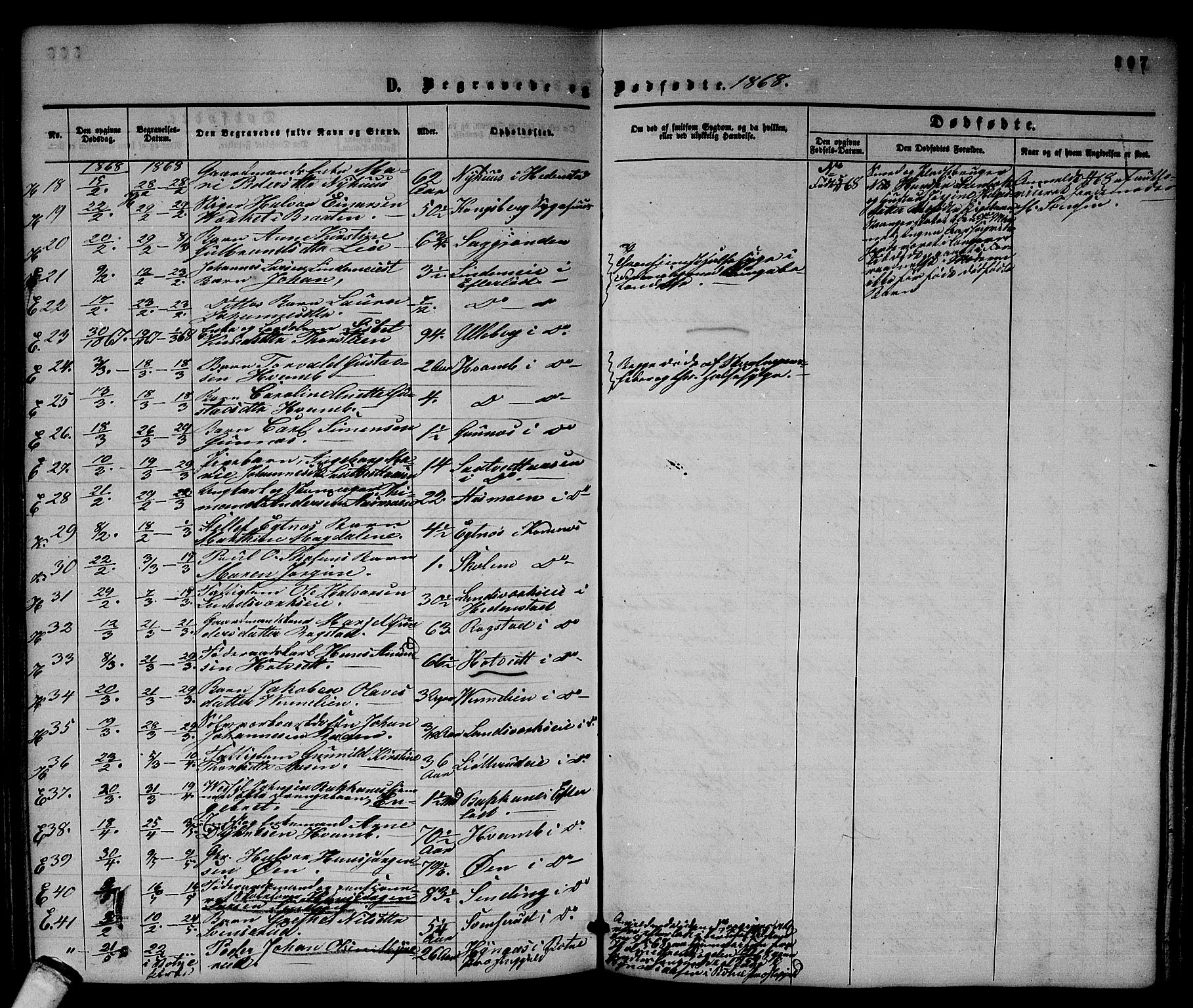 Sandsvær kirkebøker, SAKO/A-244/G/Ga/L0005: Parish register (copy) no. I 5, 1857-1873, p. 307