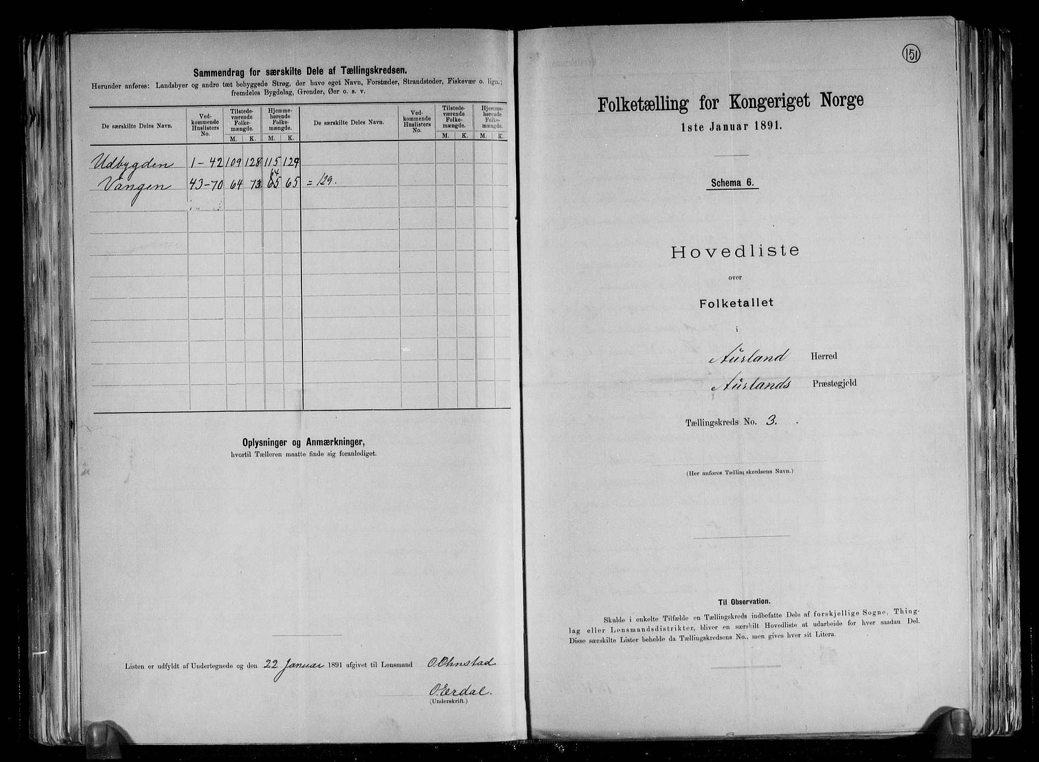 RA, 1891 census for 1421 Aurland, 1891, p. 10