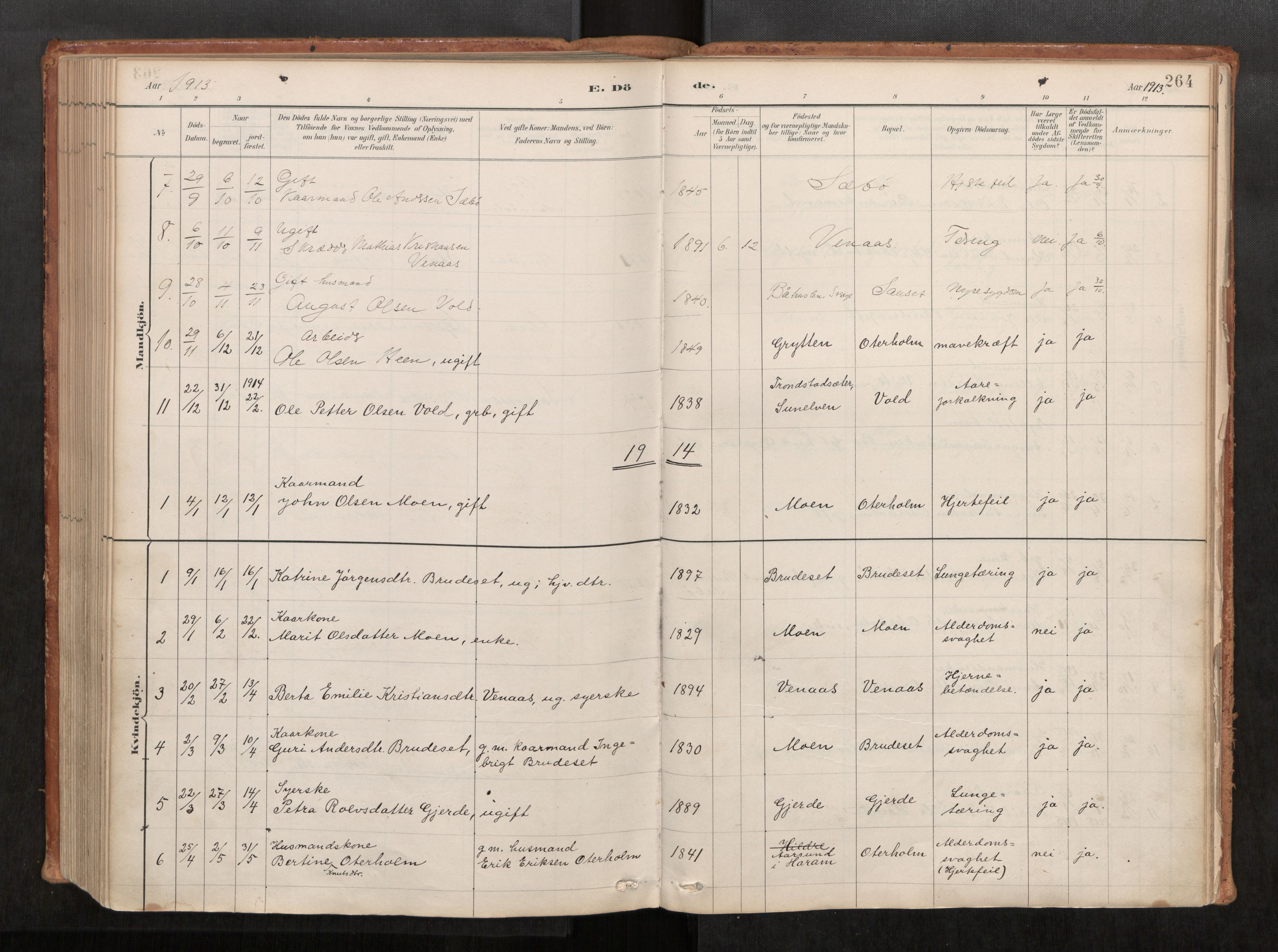 Ministerialprotokoller, klokkerbøker og fødselsregistre - Møre og Romsdal, SAT/A-1454/543/L0568: Parish register (official) no. 543A03, 1885-1915, p. 264