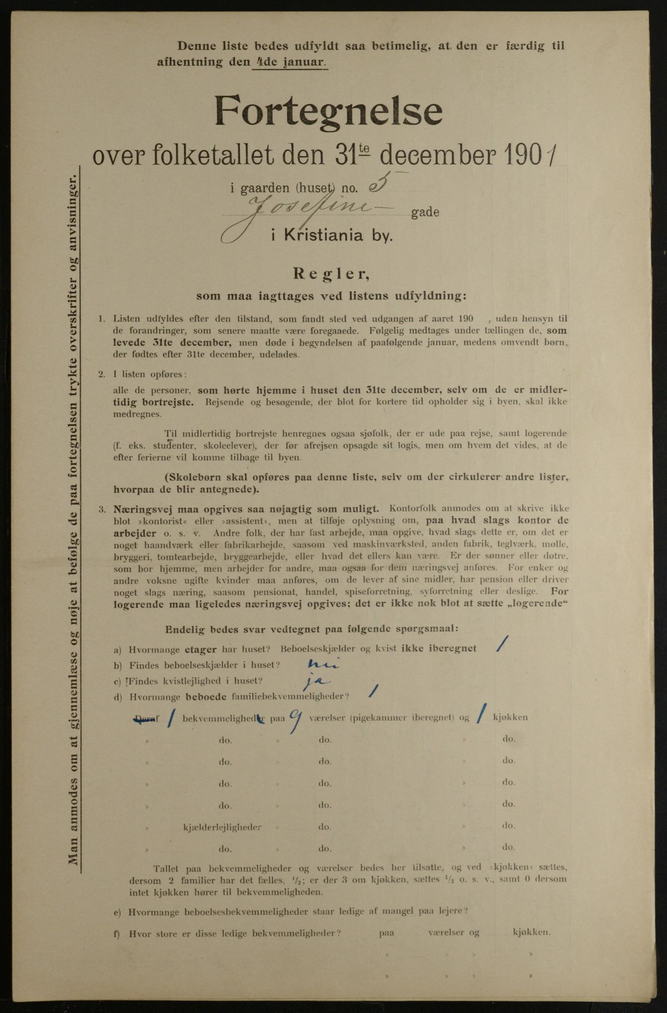 OBA, Municipal Census 1901 for Kristiania, 1901, p. 7372