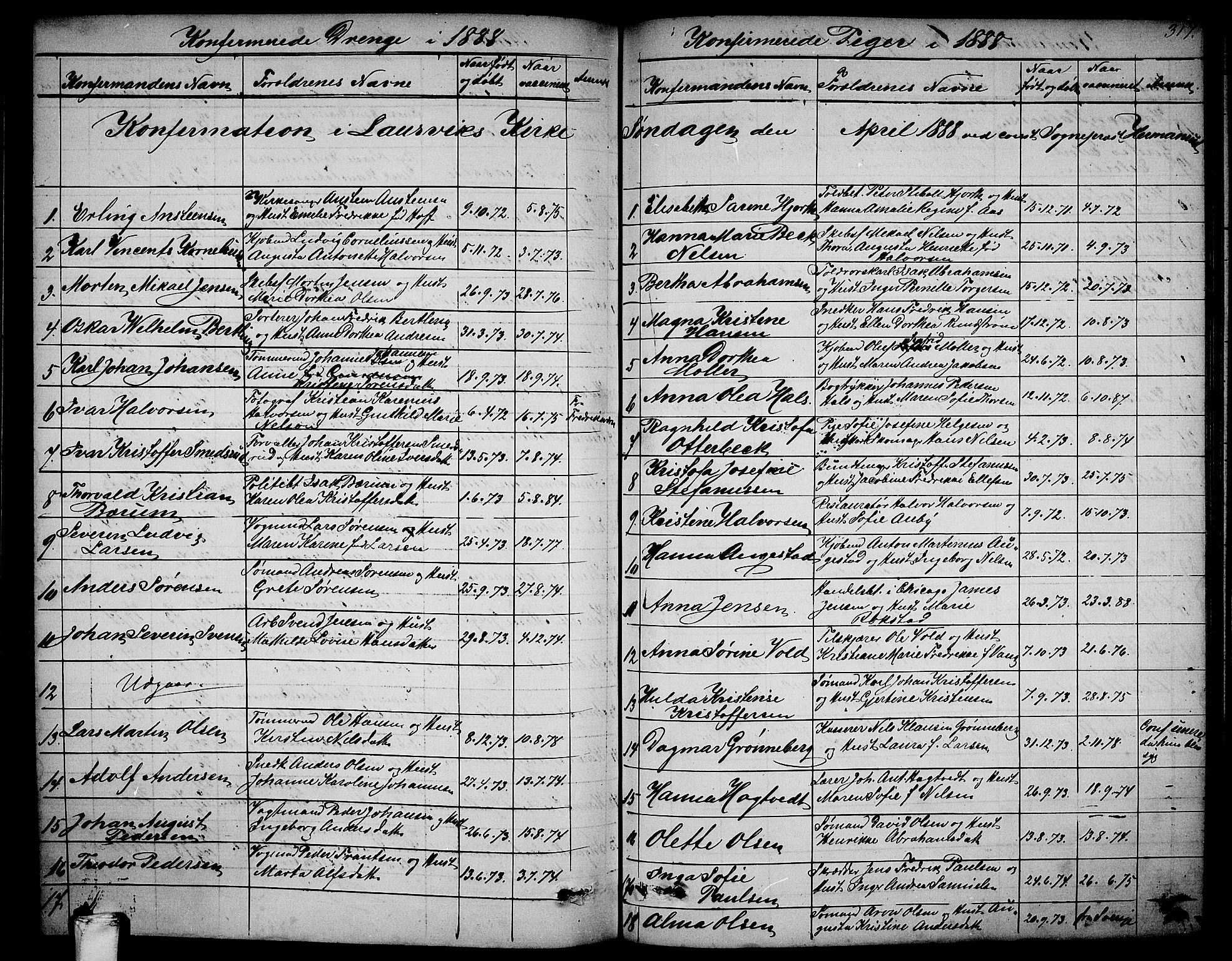 Larvik kirkebøker, SAKO/A-352/G/Ga/L0004: Parish register (copy) no. I 4, 1871-1888, p. 317