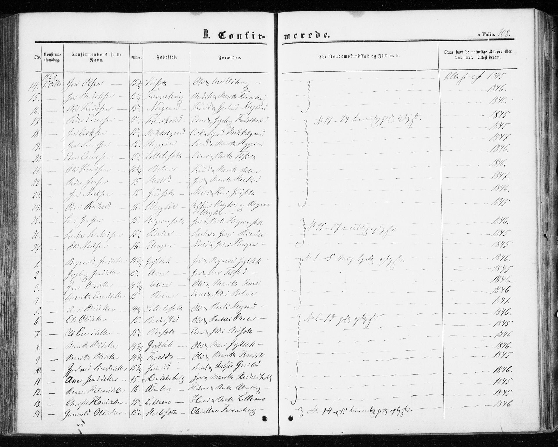 Ministerialprotokoller, klokkerbøker og fødselsregistre - Møre og Romsdal, SAT/A-1454/598/L1067: Parish register (official) no. 598A01, 1858-1871, p. 108