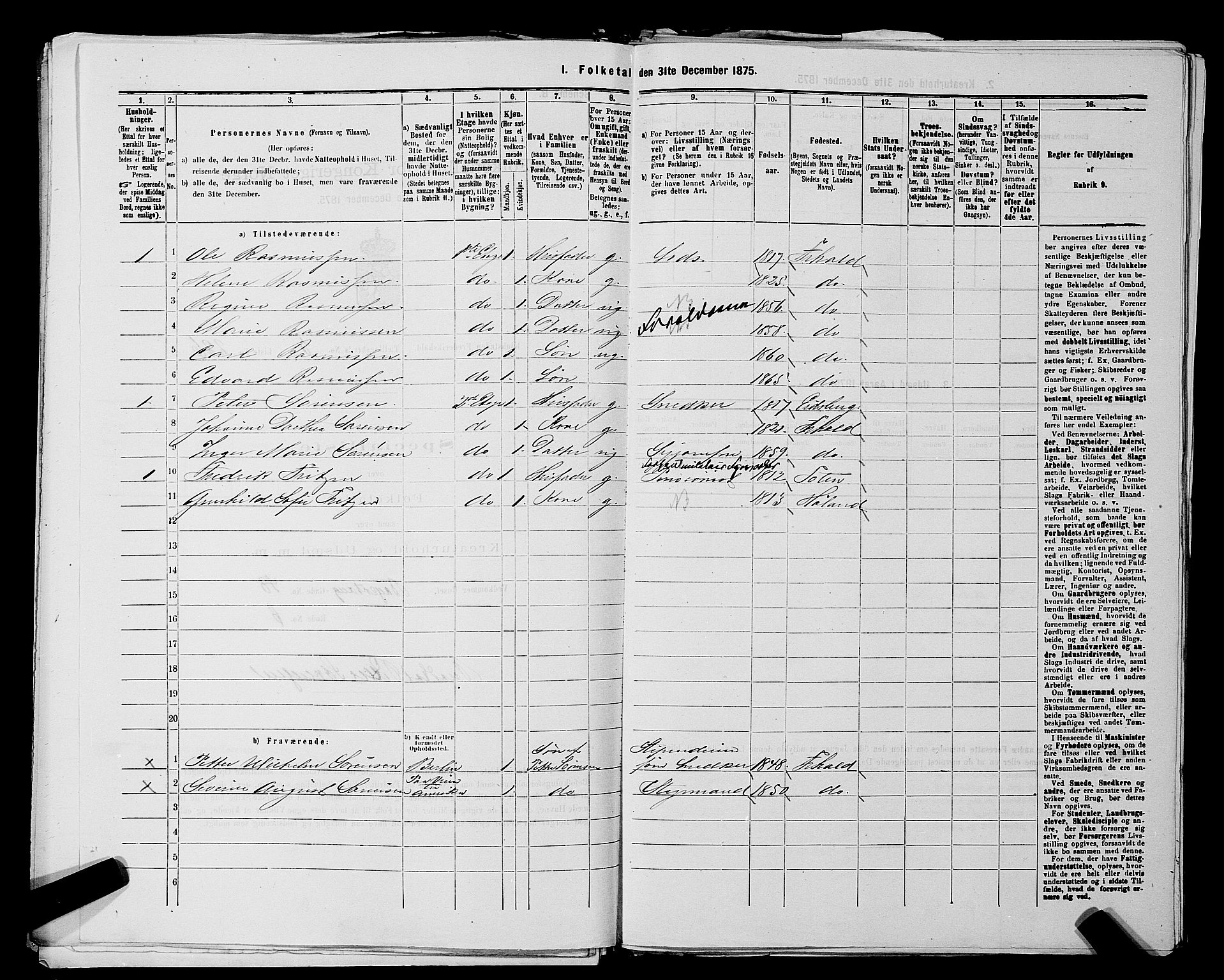 RA, 1875 census for 0101P Fredrikshald, 1875, p. 544