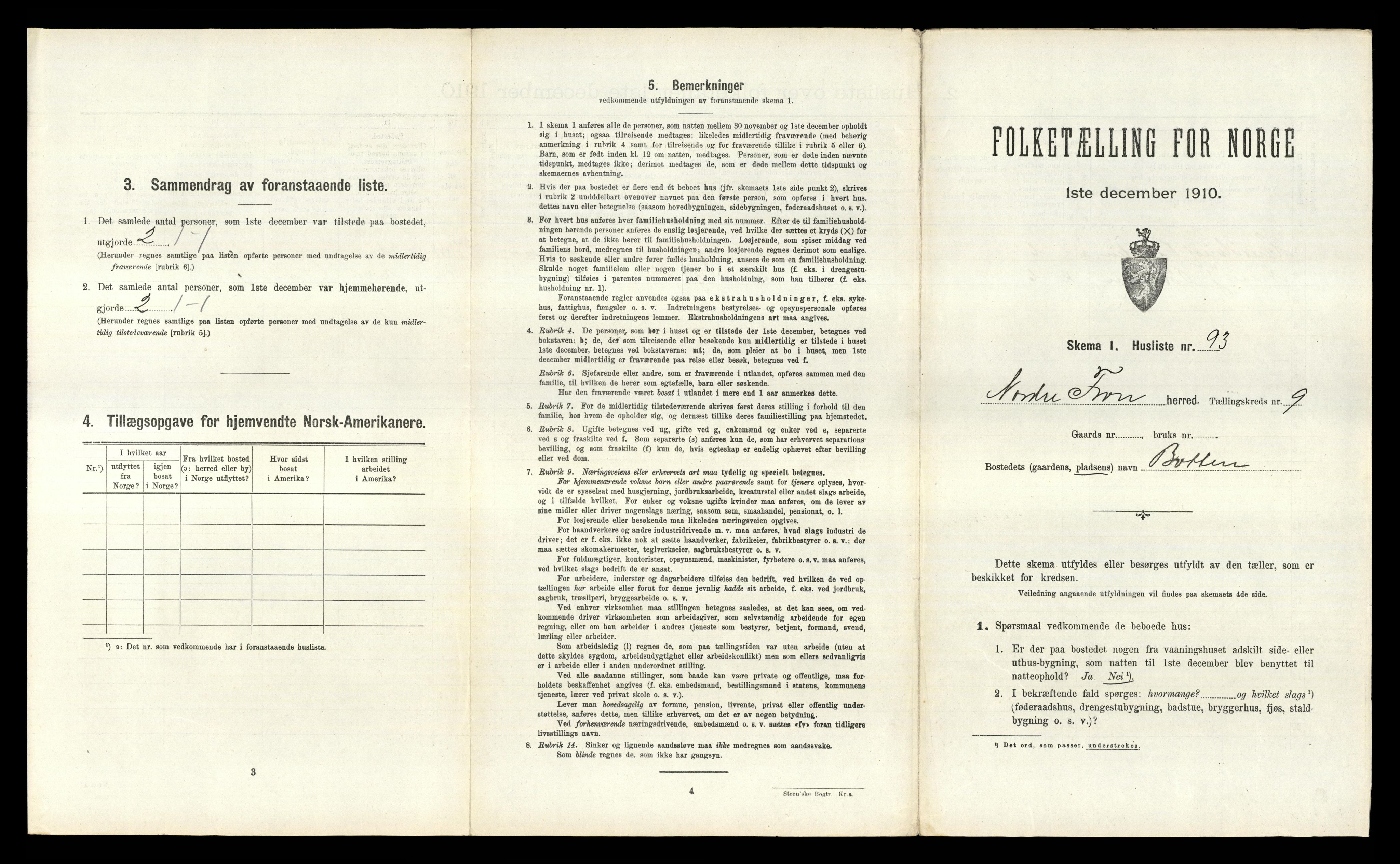 RA, 1910 census for Nord-Fron, 1910, p. 1228