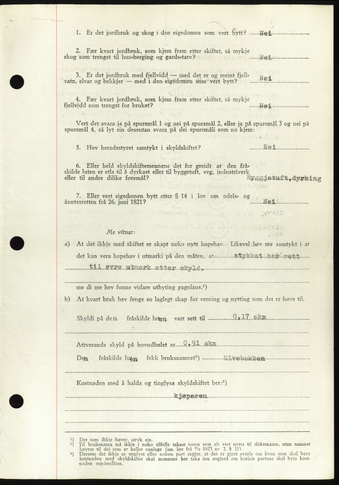 Søre Sunnmøre sorenskriveri, AV/SAT-A-4122/1/2/2C/L0083: Mortgage book no. 9A, 1948-1949, Diary no: : 73/1949