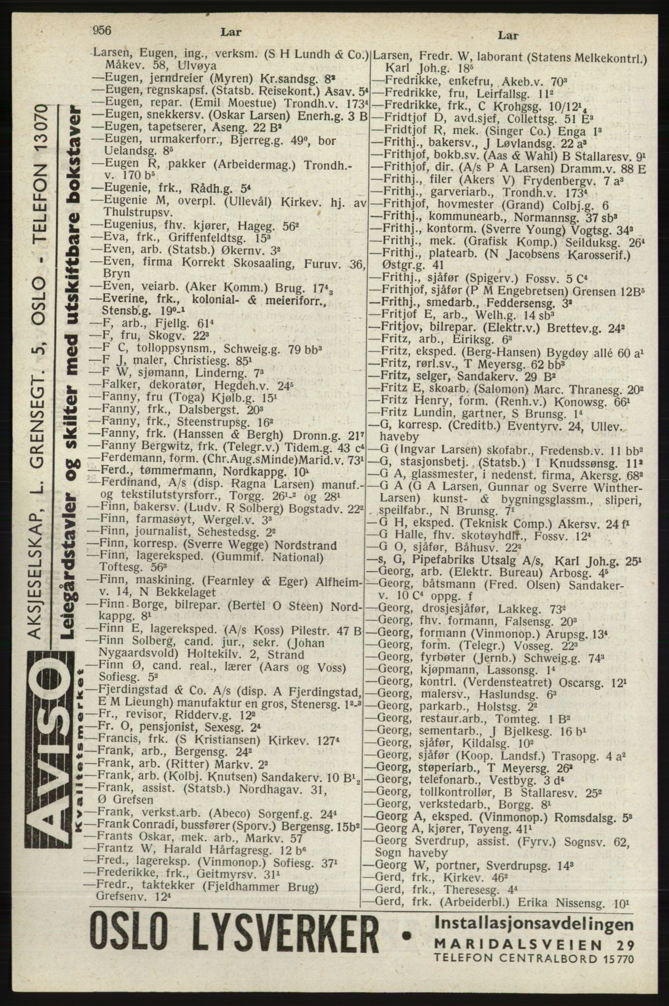 Kristiania/Oslo adressebok, PUBL/-, 1940, p. 974