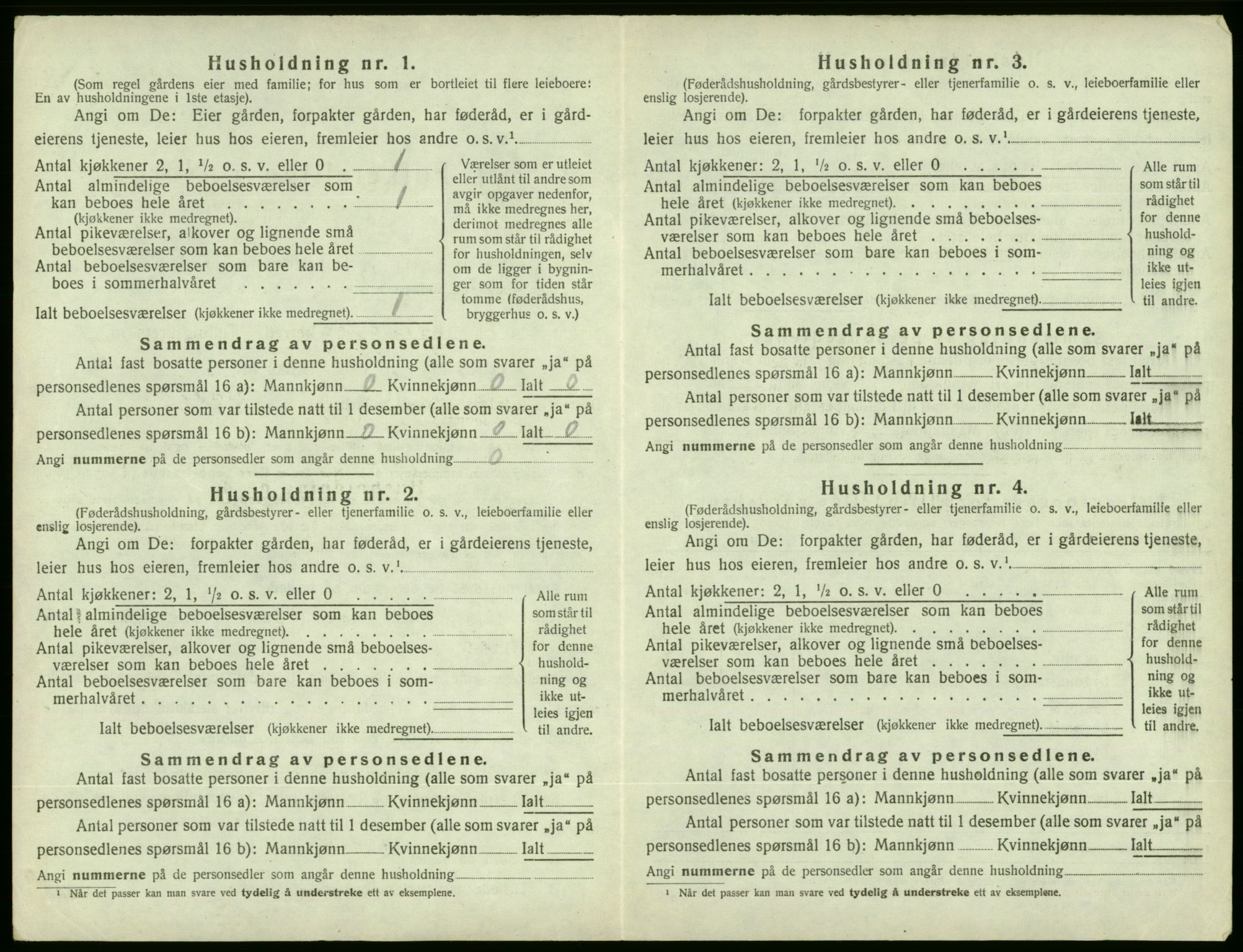 SAB, 1920 census for Fjelberg, 1920, p. 157