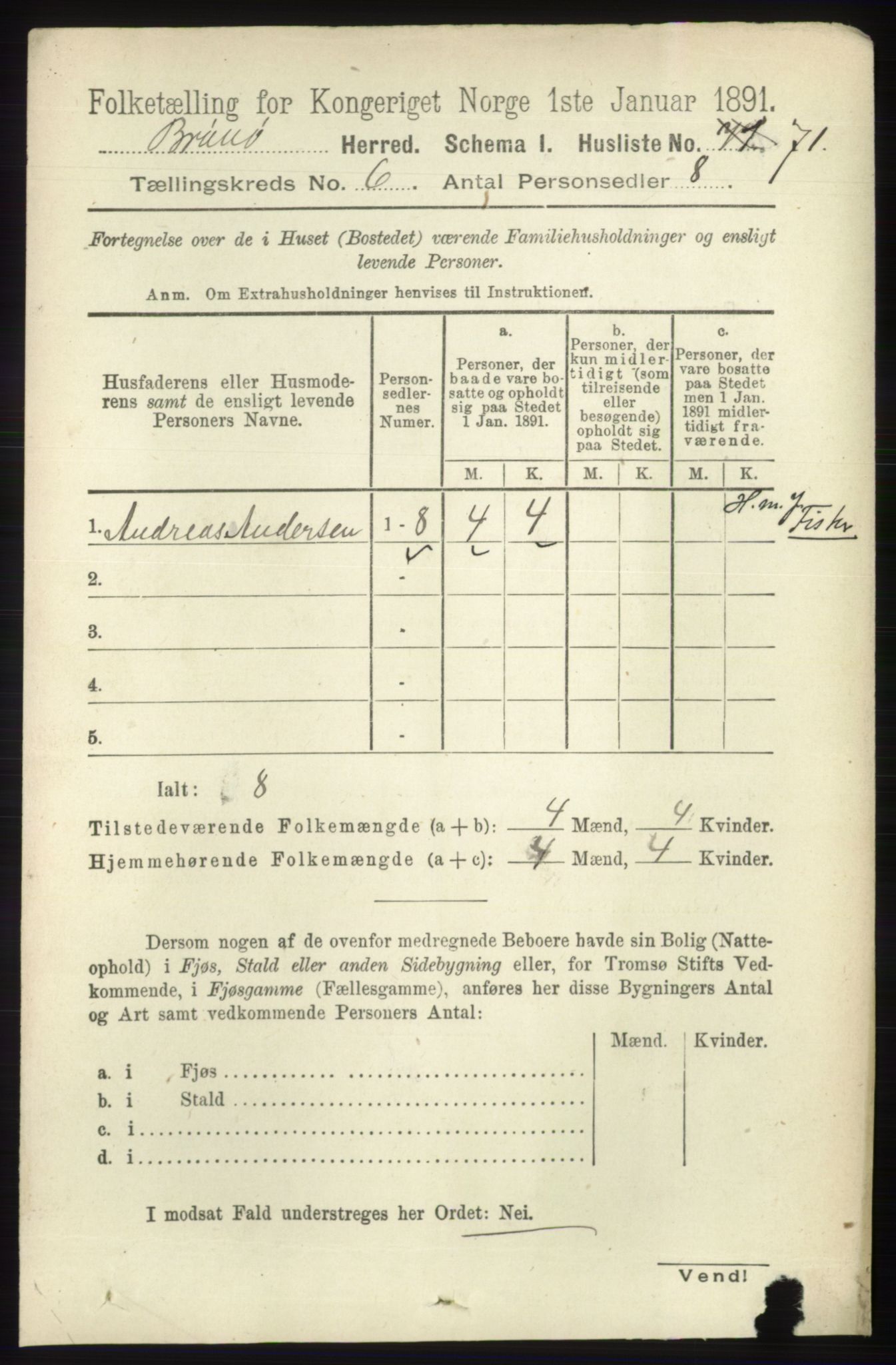 RA, 1891 census for 1814 Brønnøy, 1891, p. 3251