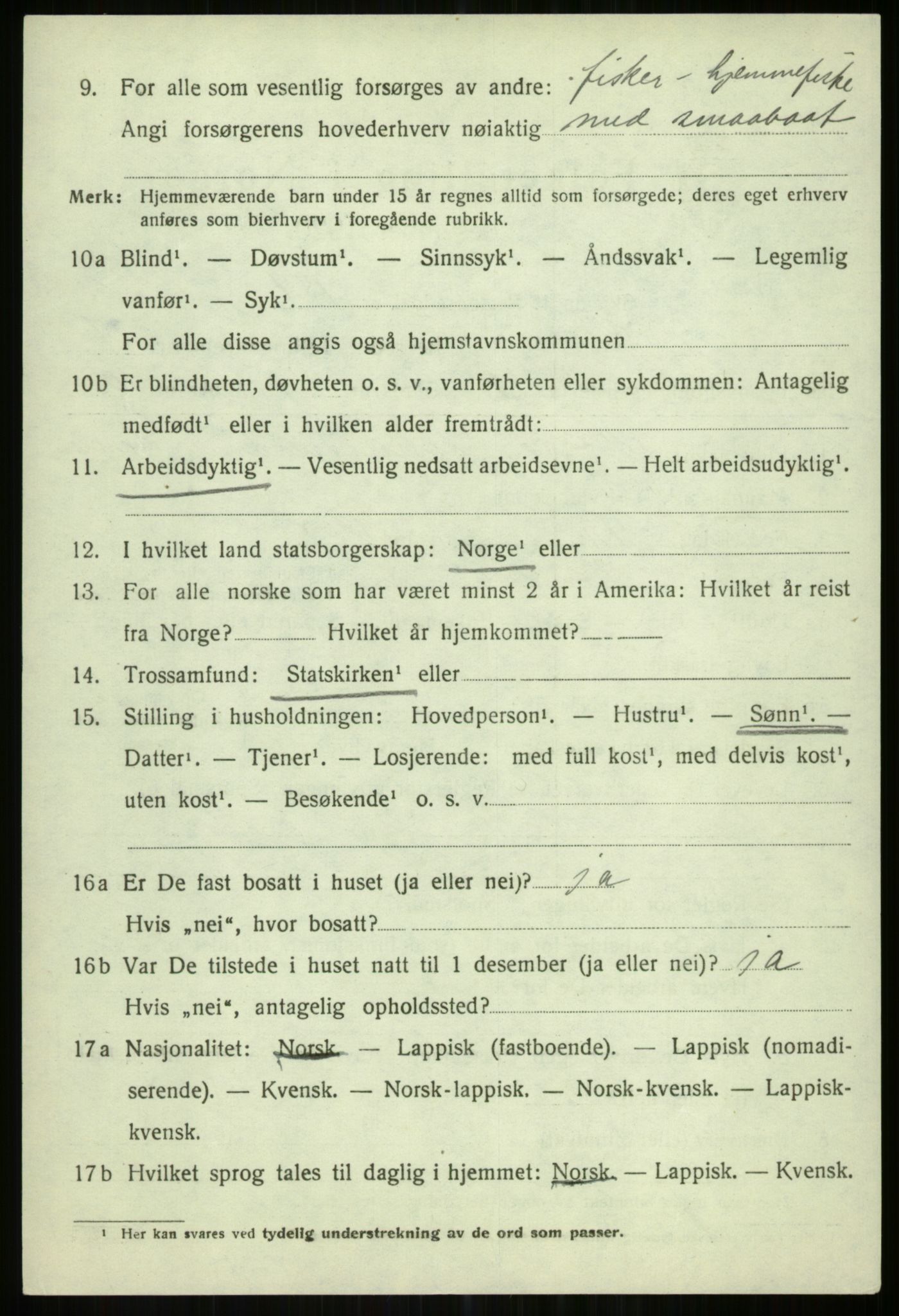 SATØ, 1920 census for Karlsøy, 1920, p. 5404