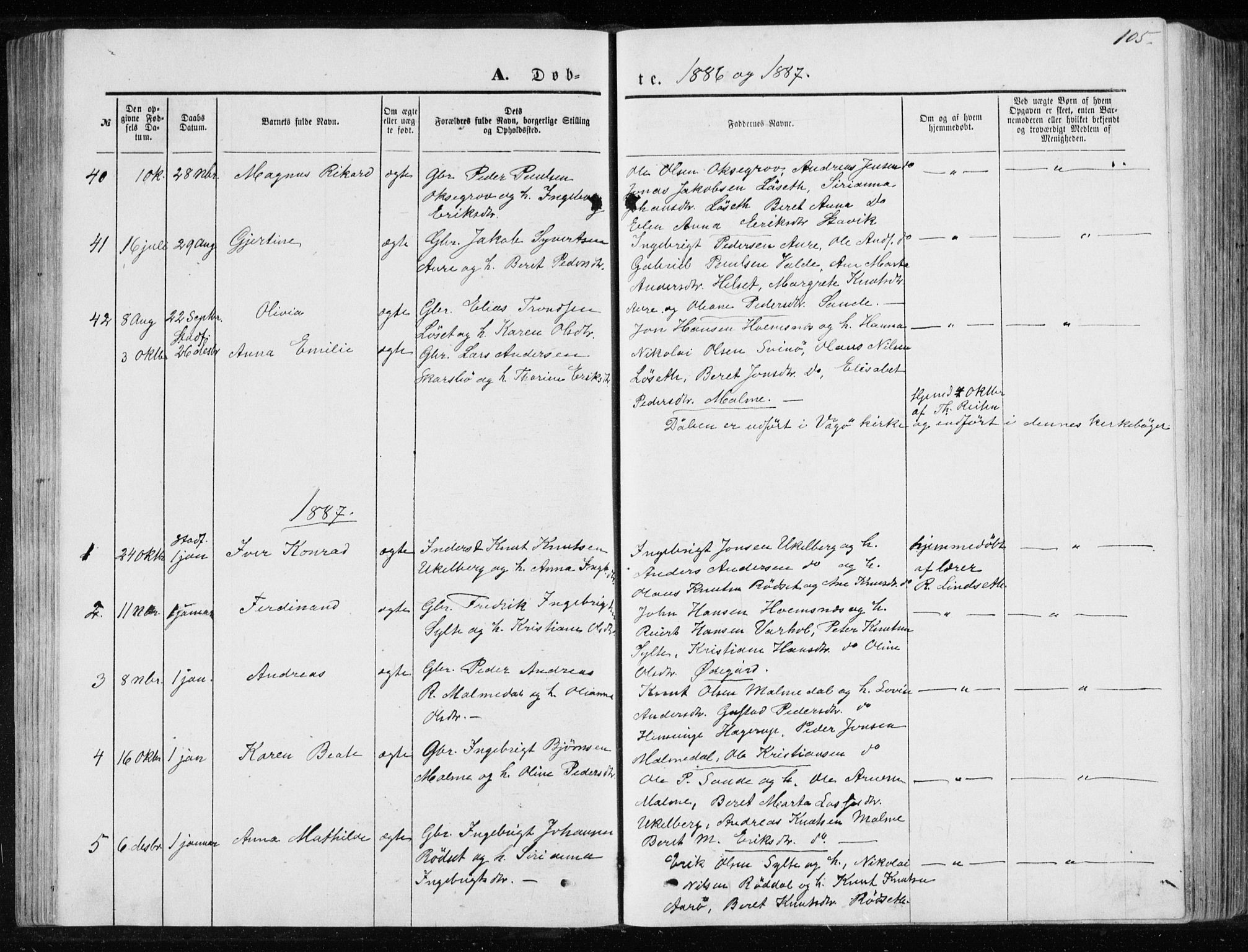 Ministerialprotokoller, klokkerbøker og fødselsregistre - Møre og Romsdal, AV/SAT-A-1454/565/L0754: Parish register (copy) no. 565C03, 1870-1896, p. 105