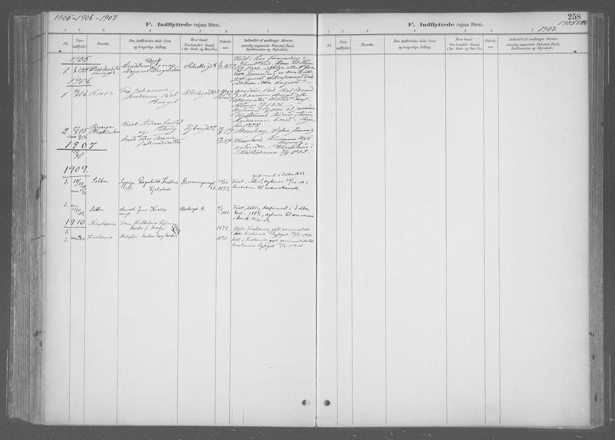 Ministerialprotokoller, klokkerbøker og fødselsregistre - Sør-Trøndelag, SAT/A-1456/601/L0064: Parish register (official) no. 601A31, 1891-1911, p. 258