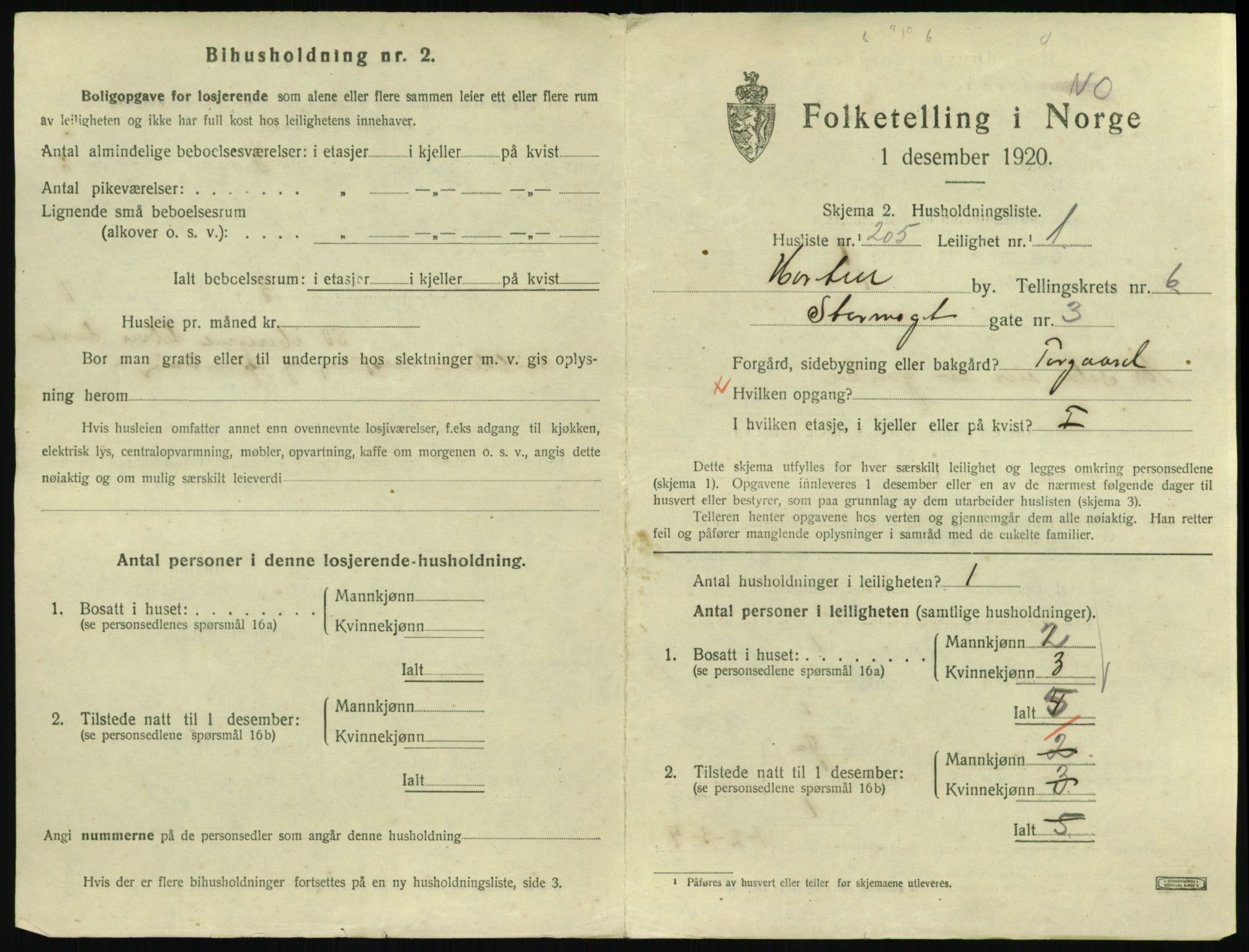 SAKO, 1920 census for Horten, 1920, p. 7179