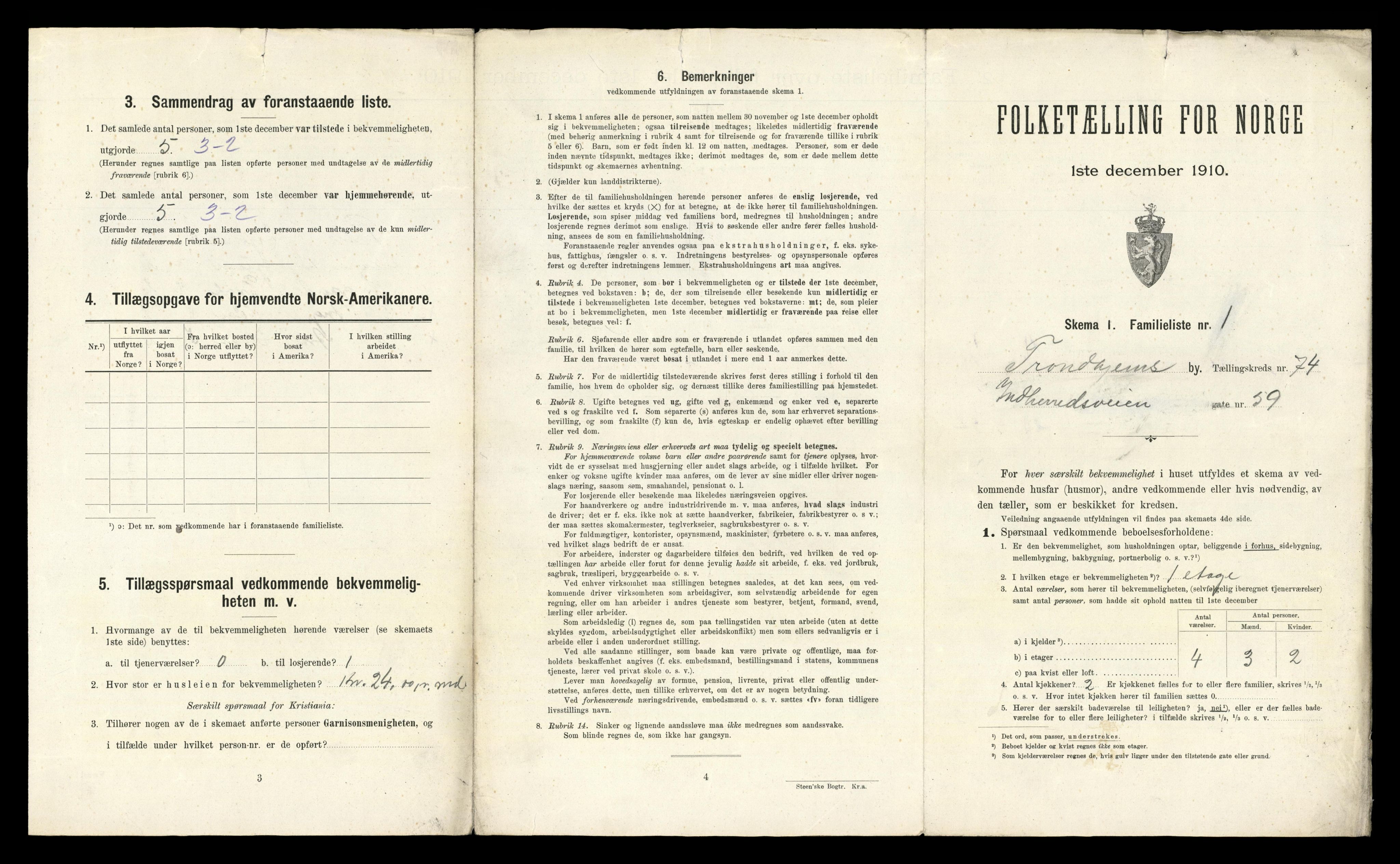 RA, 1910 census for Trondheim, 1910, p. 22405