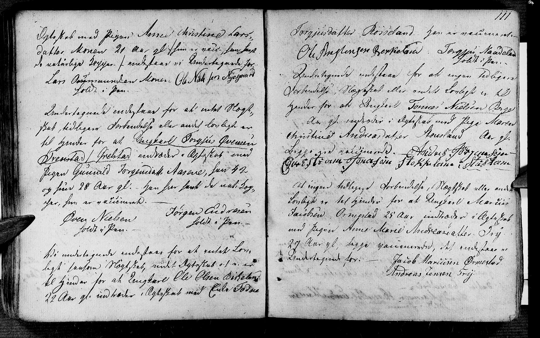 Søgne sokneprestkontor, SAK/1111-0037/F/Fa/Fab/L0007: Parish register (official) no. A 7, 1791-1851, p. 111