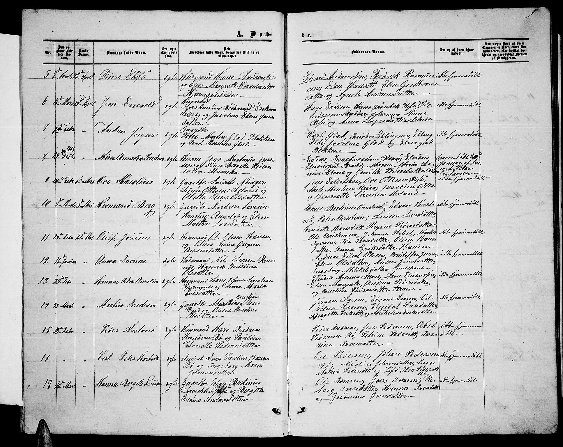 Ministerialprotokoller, klokkerbøker og fødselsregistre - Nordland, SAT/A-1459/895/L1381: Parish register (copy) no. 895C03, 1864-1885, p. 9