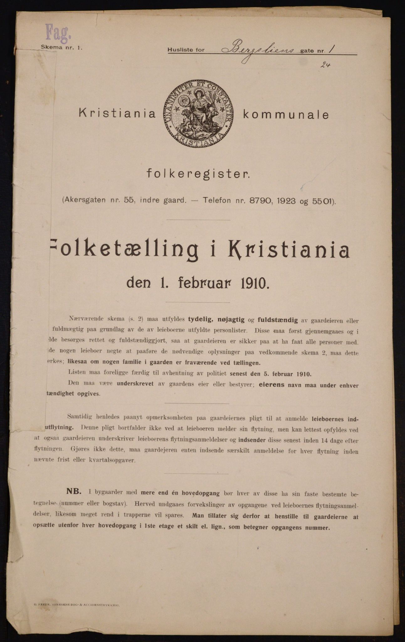 OBA, Municipal Census 1910 for Kristiania, 1910, p. 3862