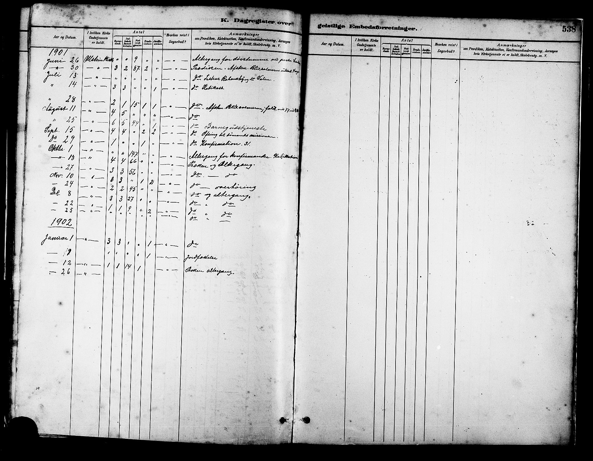 Ministerialprotokoller, klokkerbøker og fødselsregistre - Møre og Romsdal, SAT/A-1454/509/L0112: Parish register (copy) no. 509C02, 1883-1922, p. 538