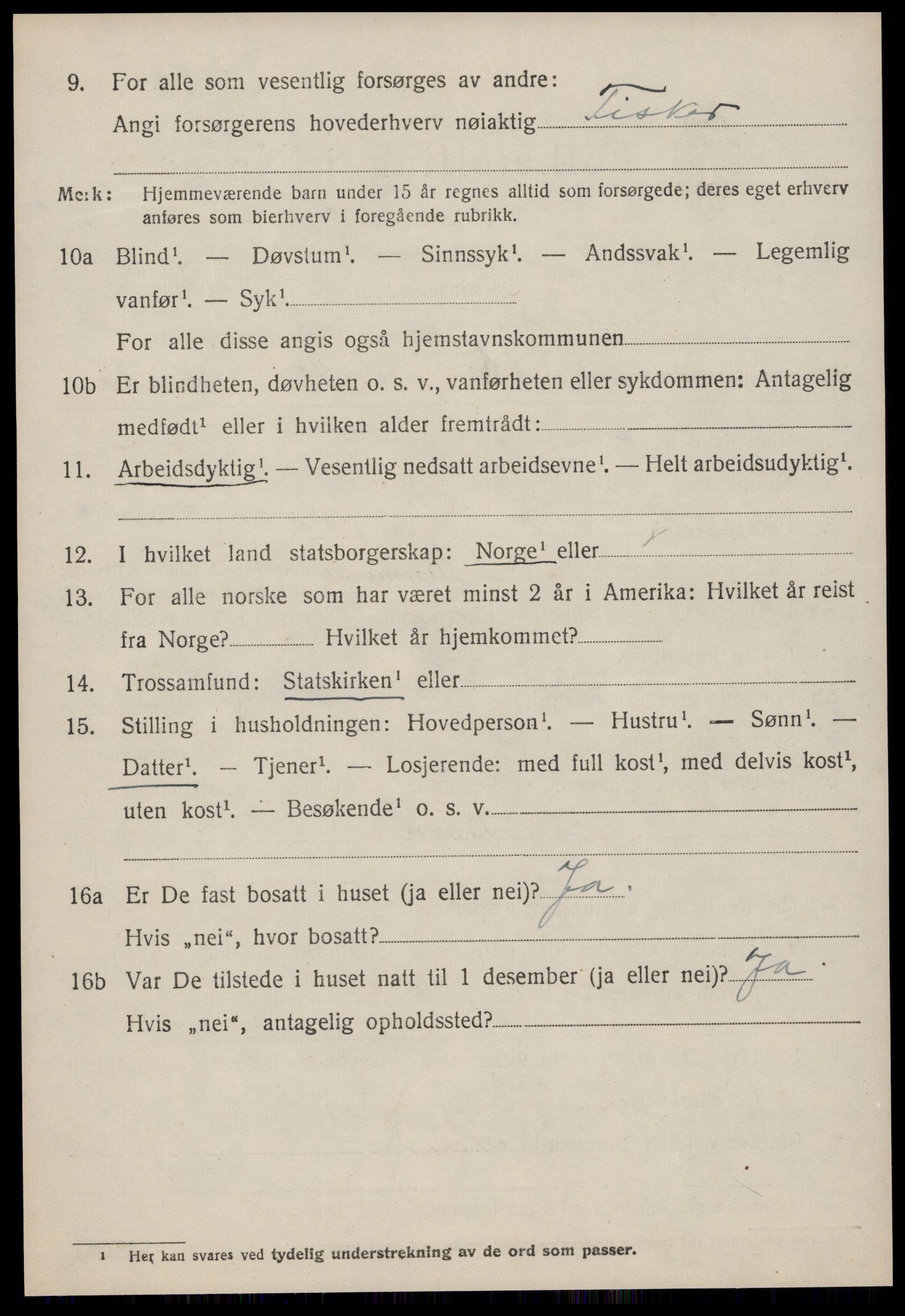 SAT, 1920 census for Kornstad, 1920, p. 2698