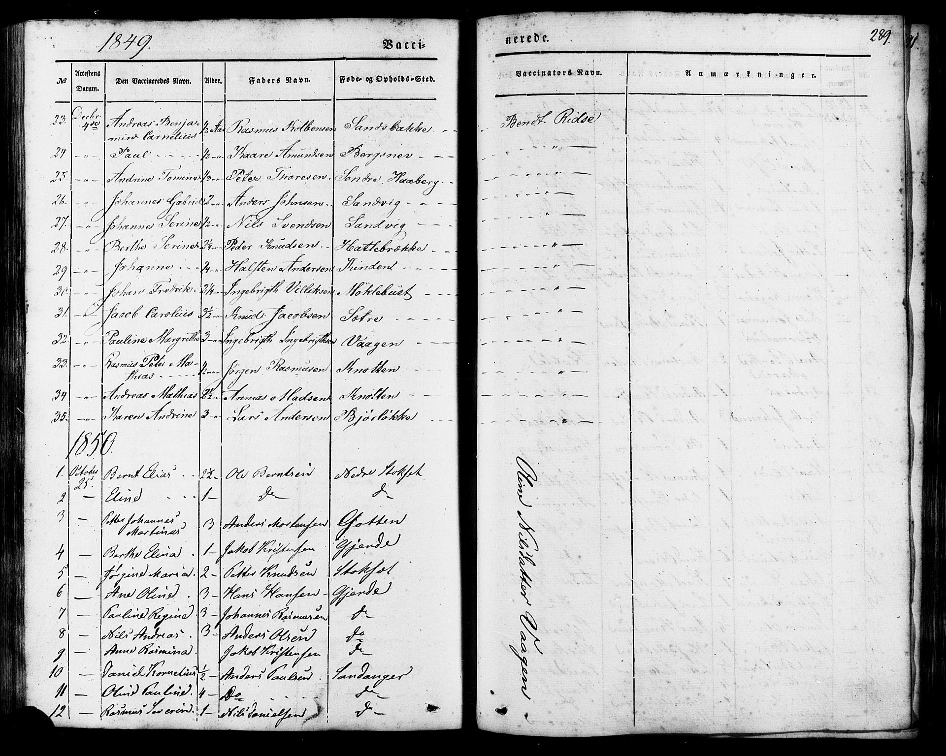 Ministerialprotokoller, klokkerbøker og fødselsregistre - Møre og Romsdal, AV/SAT-A-1454/503/L0034: Parish register (official) no. 503A02, 1841-1884, p. 289