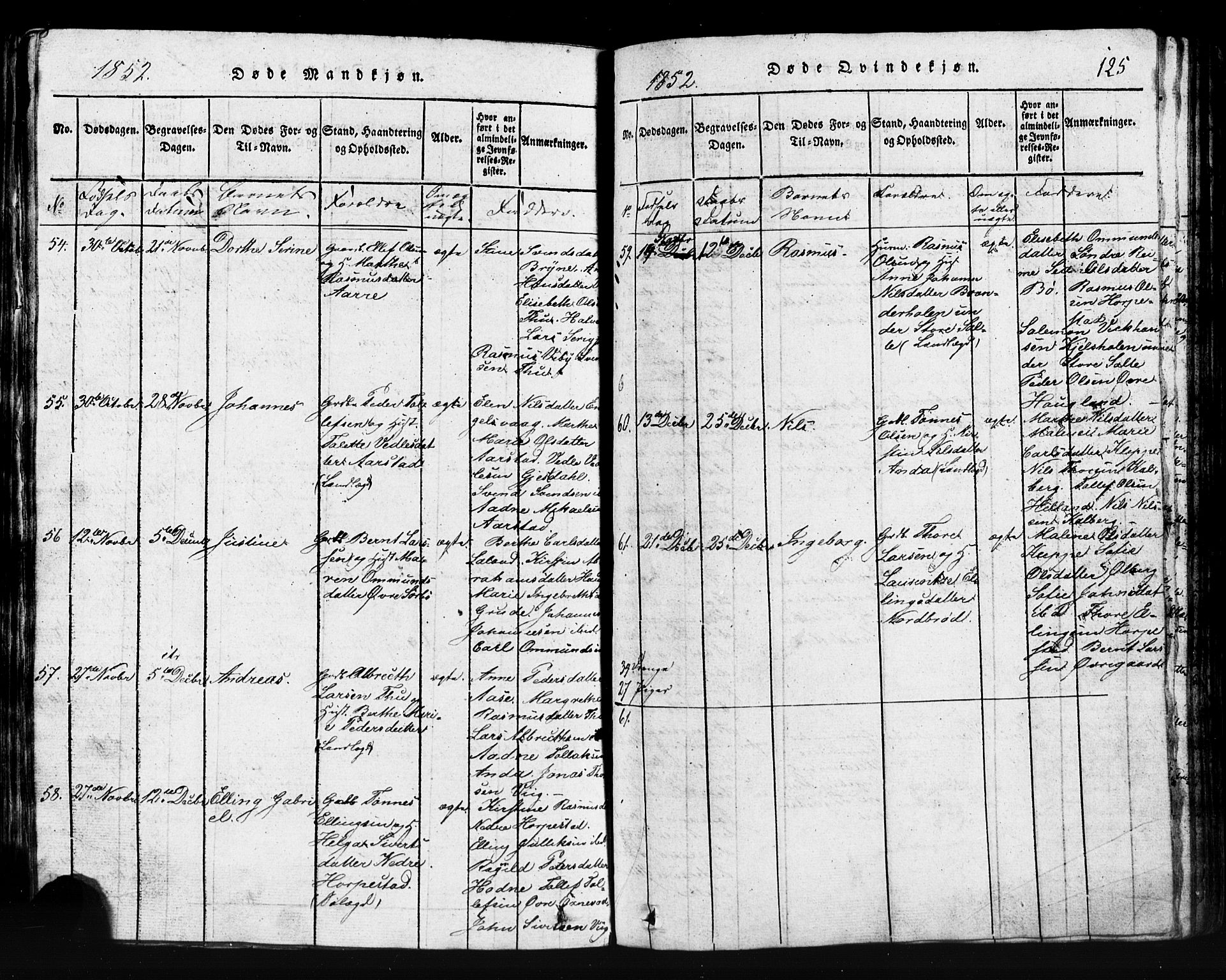 Klepp sokneprestkontor, AV/SAST-A-101803/001/3/30BB/L0001: Parish register (copy) no.  B 1, 1816-1859, p. 125