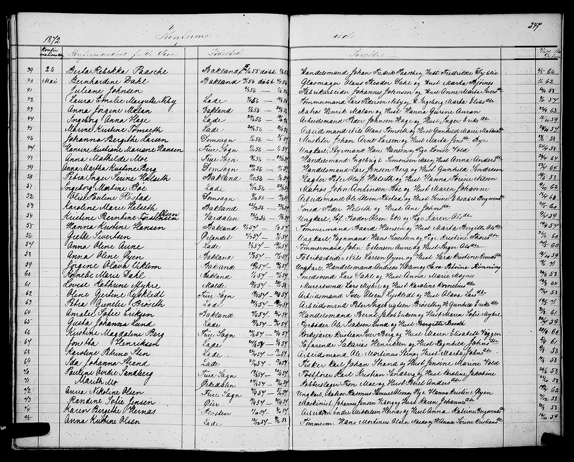 Ministerialprotokoller, klokkerbøker og fødselsregistre - Sør-Trøndelag, SAT/A-1456/604/L0220: Parish register (copy) no. 604C03, 1870-1885, p. 247