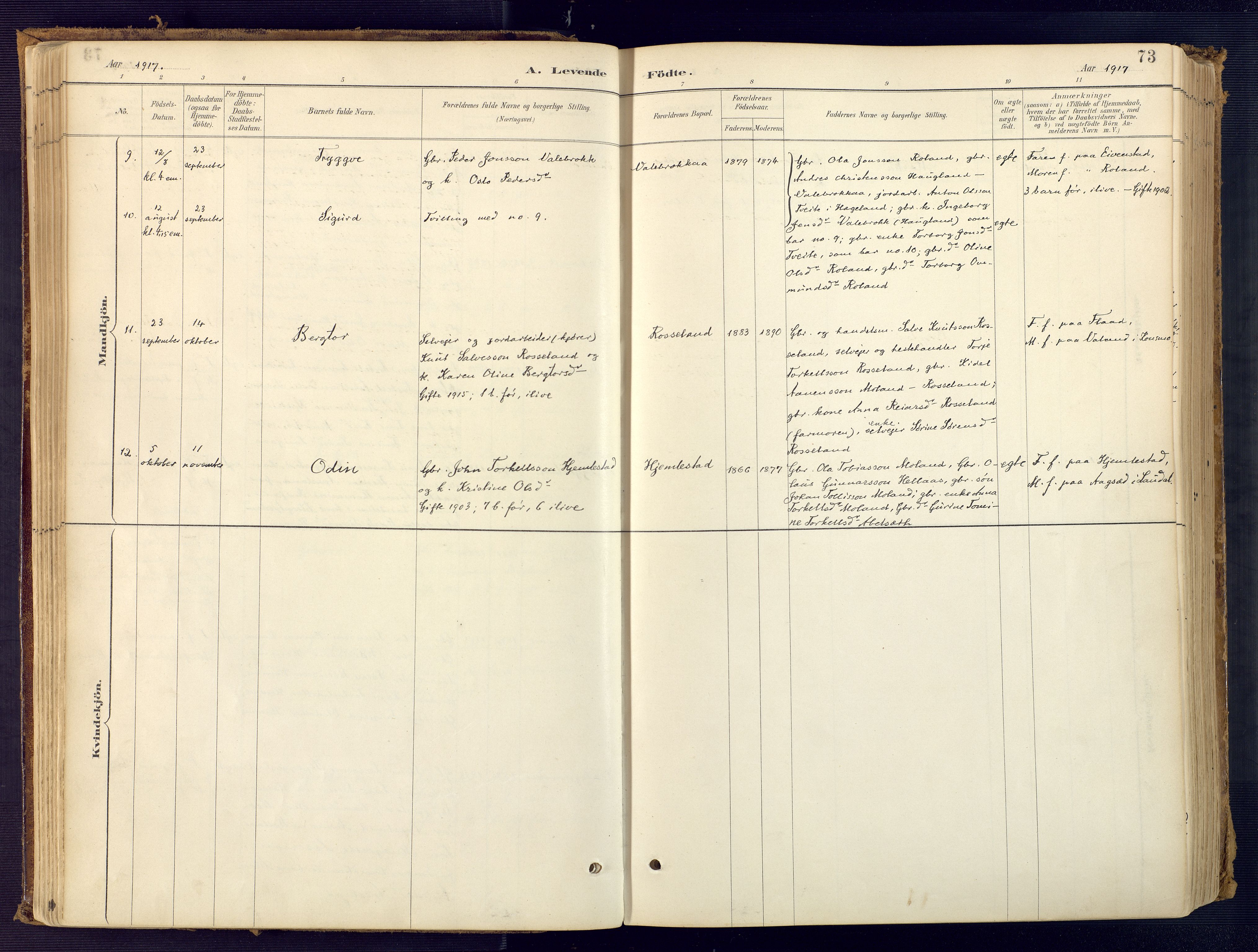Bjelland sokneprestkontor, AV/SAK-1111-0005/F/Fa/Faa/L0004: Parish register (official) no. A 4, 1887-1923, p. 73