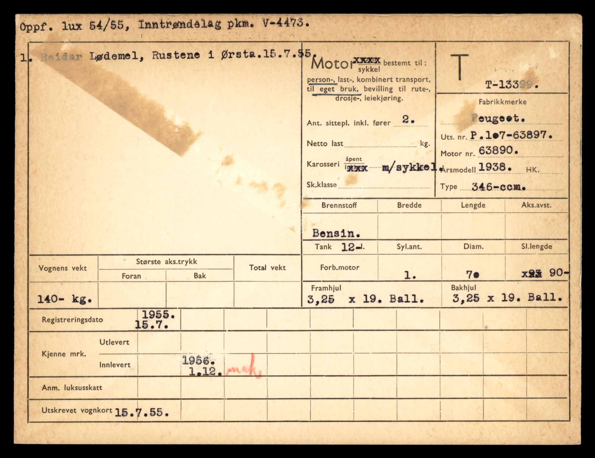 Møre og Romsdal vegkontor - Ålesund trafikkstasjon, AV/SAT-A-4099/F/Fe/L0039: Registreringskort for kjøretøy T 13361 - T 13530, 1927-1998, p. 643