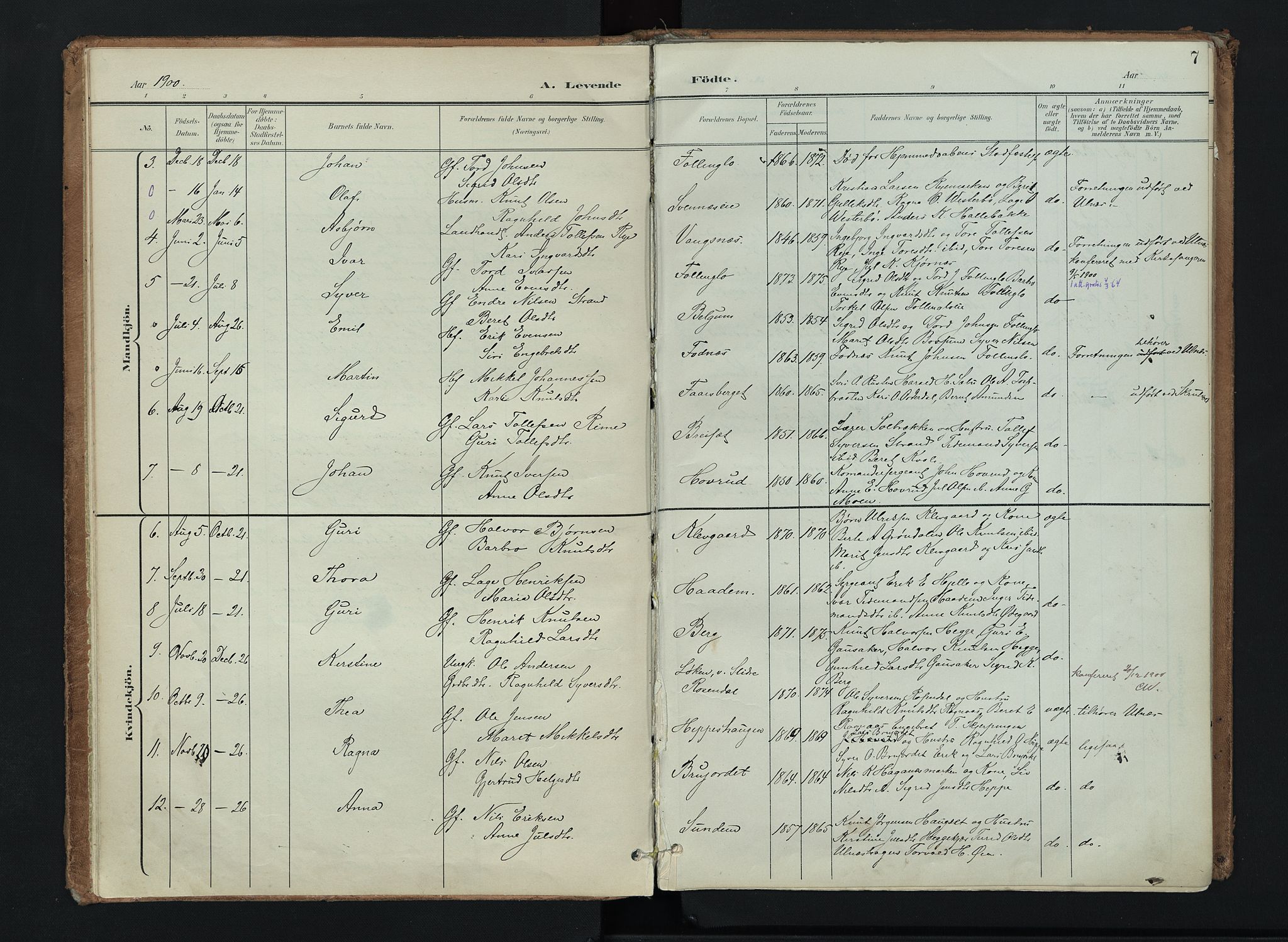 Nord-Aurdal prestekontor, AV/SAH-PREST-132/H/Ha/Haa/L0016: Parish register (official) no. 16, 1897-1925, p. 7