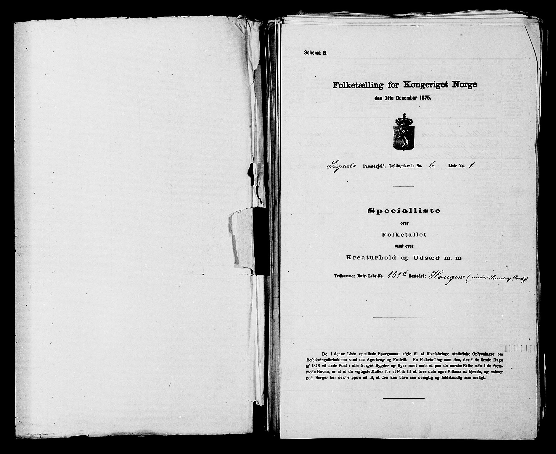 SAKO, 1875 census for 0621P Sigdal, 1875, p. 851