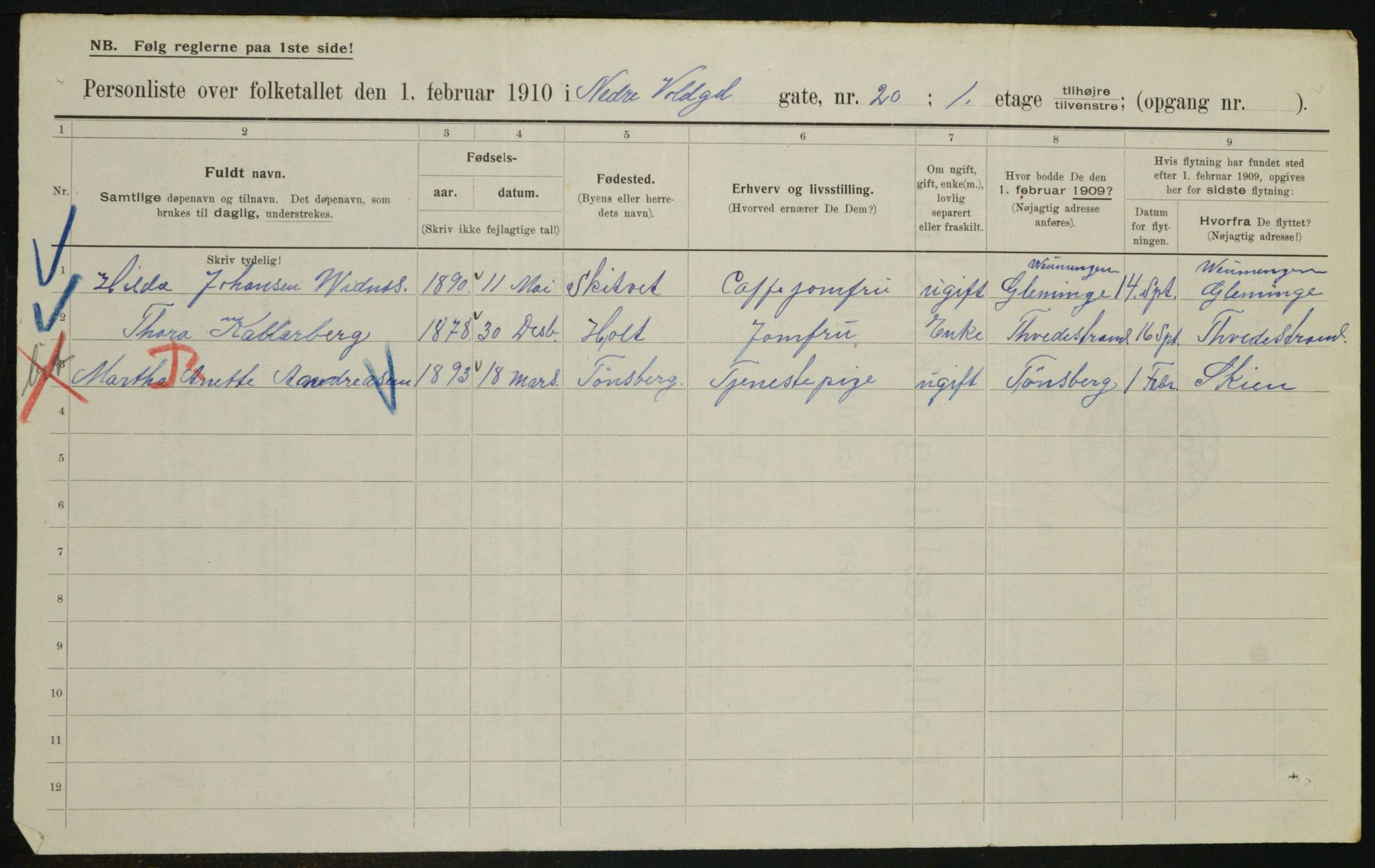 OBA, Municipal Census 1910 for Kristiania, 1910, p. 67324