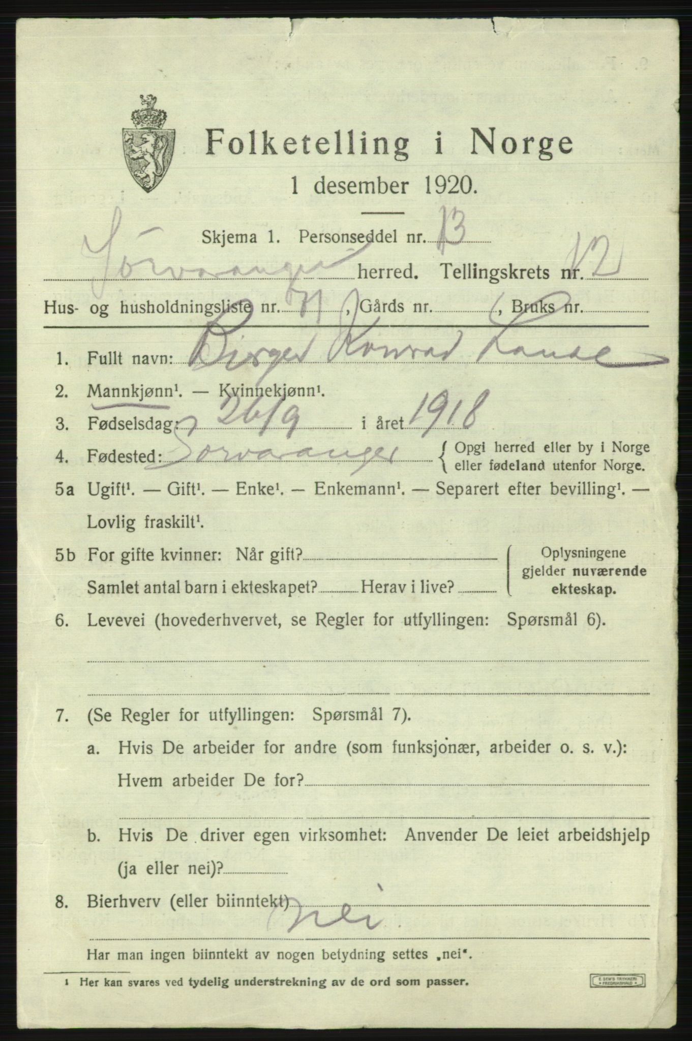 SATØ, 1920 census for Sør-Varanger, 1920, p. 10934