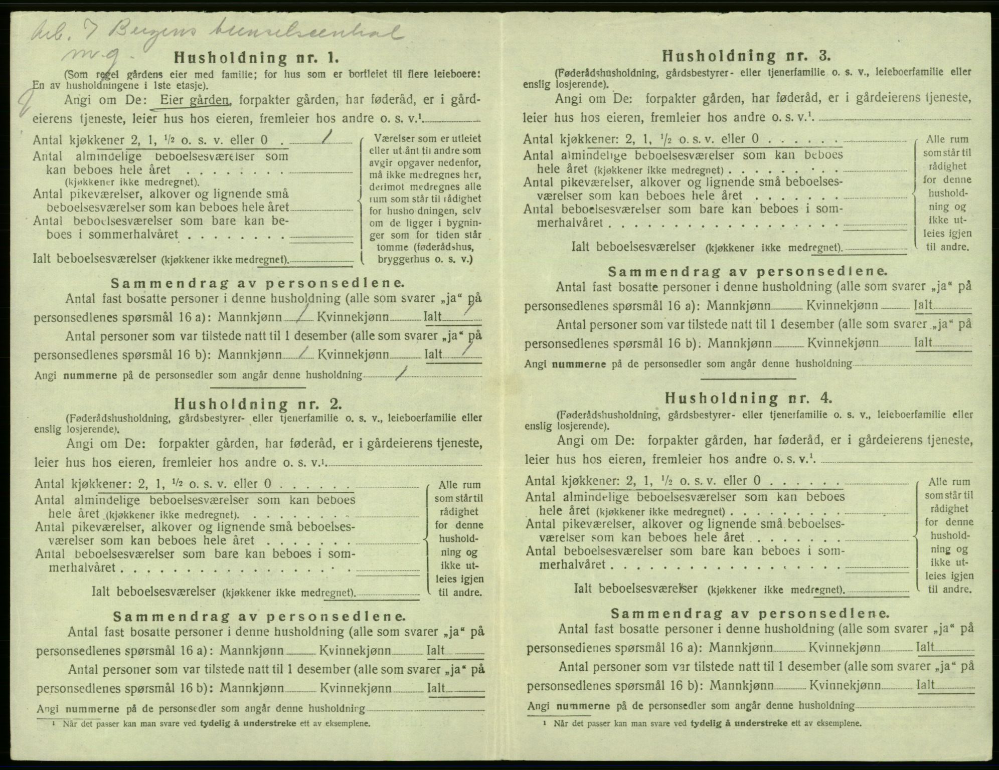 SAB, 1920 census for Laksevåg, 1920, p. 285