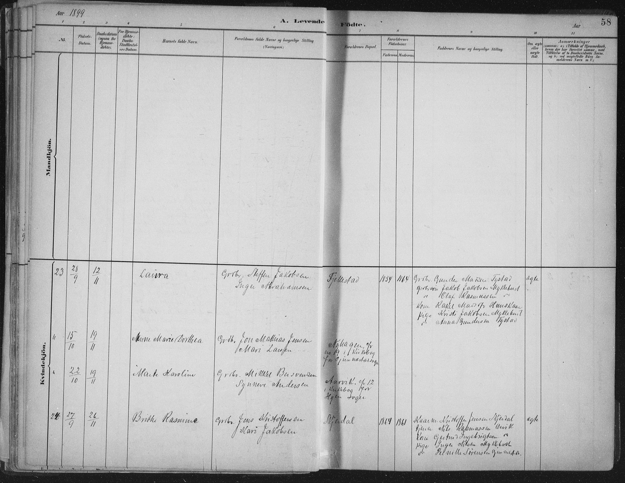 Gloppen sokneprestembete, AV/SAB-A-80101/H/Haa/Haab/L0001: Parish register (official) no. B  1, 1885-1905, p. 58