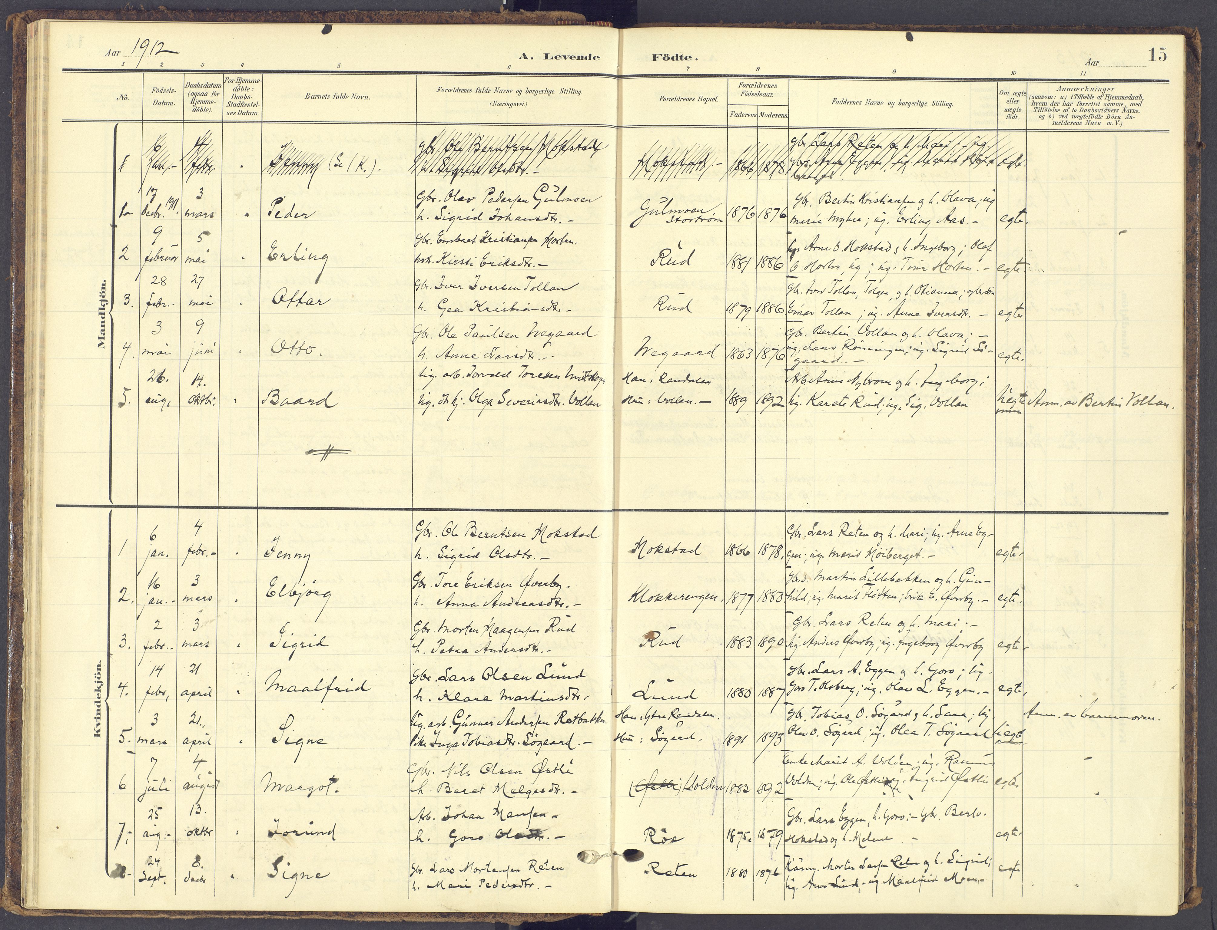 Tynset prestekontor, SAH/PREST-058/H/Ha/Haa/L0028: Parish register (official) no. 28, 1902-1929, p. 15