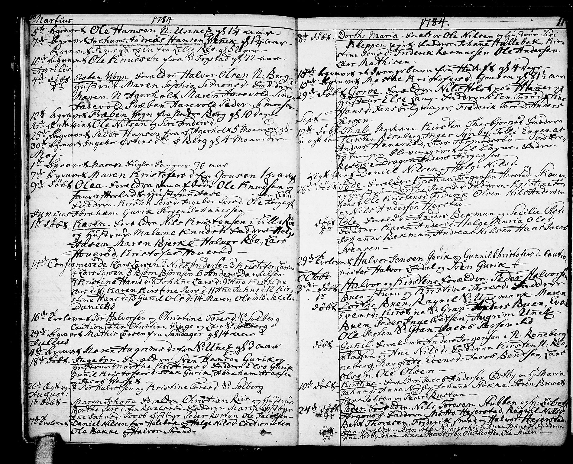 Hof kirkebøker, SAKO/A-64/F/Fa/L0003: Parish register (official) no. I 3, 1782-1814, p. 10-11