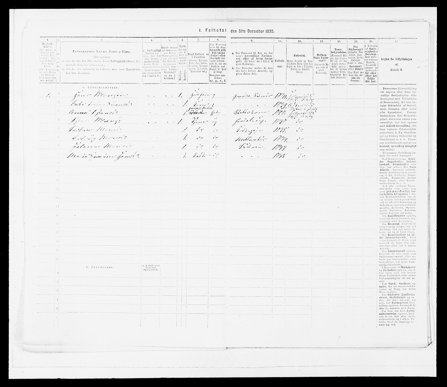 SAB, 1875 census for 1429P Ytre Holmedal, 1875, p. 176