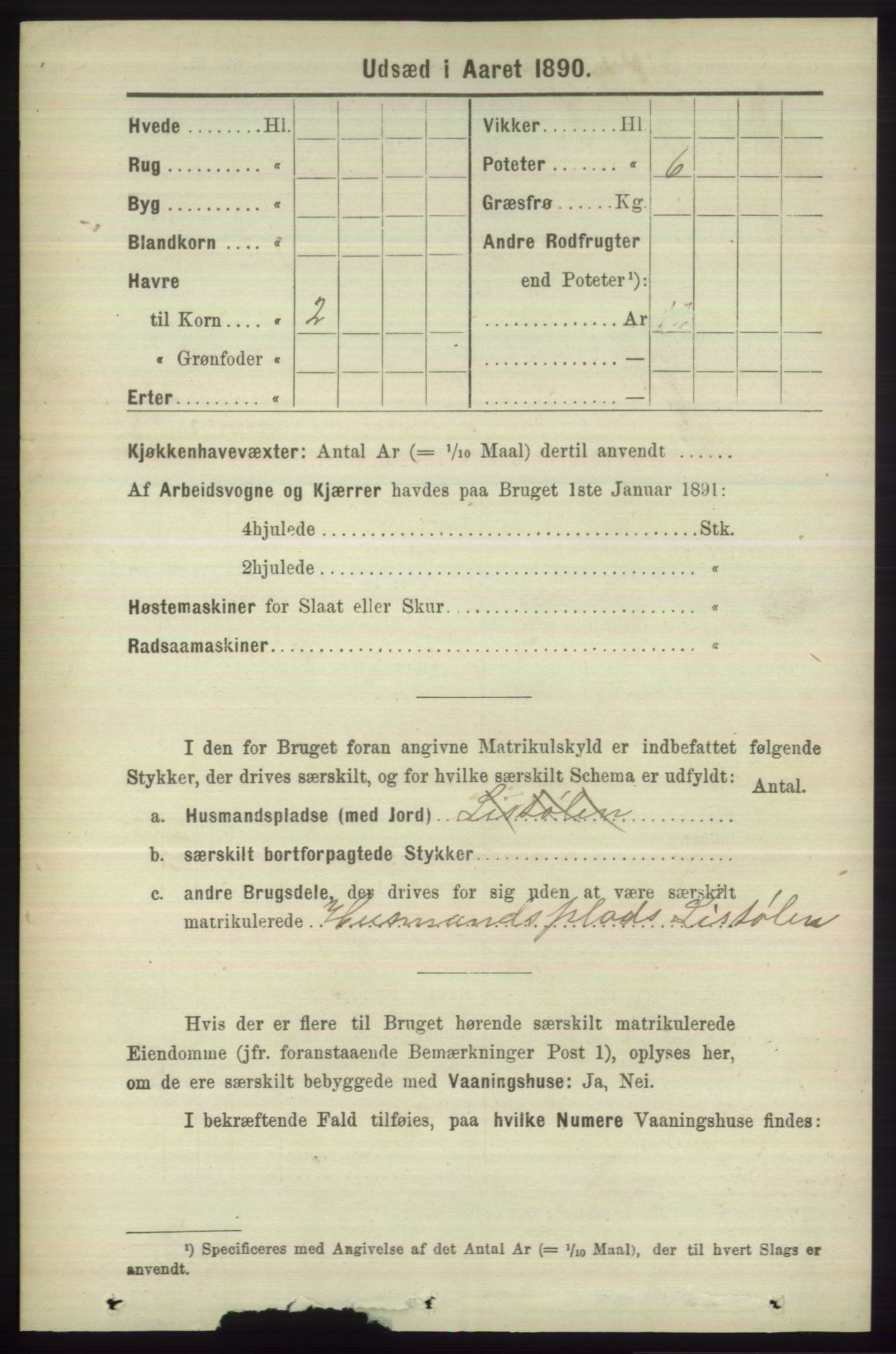 RA, 1891 census for 1246 Fjell, 1891, p. 4653