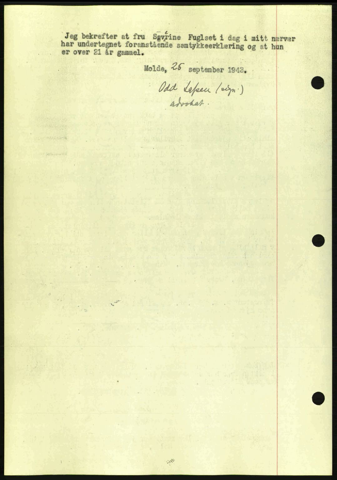 Romsdal sorenskriveri, SAT/A-4149/1/2/2C: Mortgage book no. A15, 1943-1944, Diary no: : 1905/1943