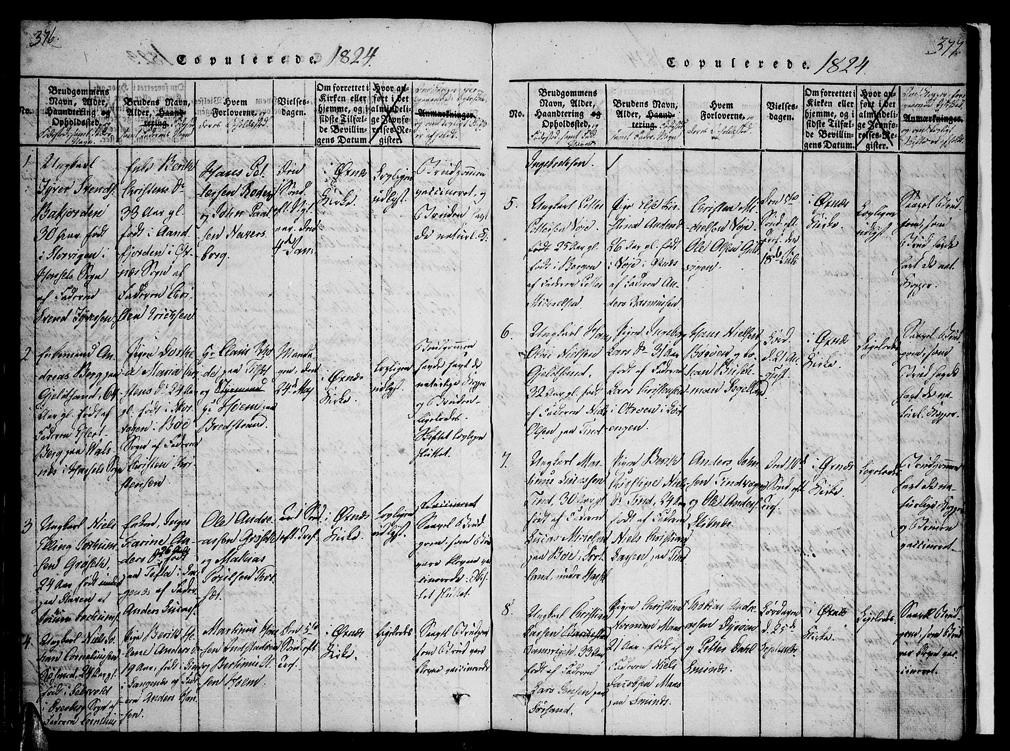 Ministerialprotokoller, klokkerbøker og fødselsregistre - Nordland, SAT/A-1459/893/L1331: Parish register (official) no. 893A04, 1820-1840, p. 376-377