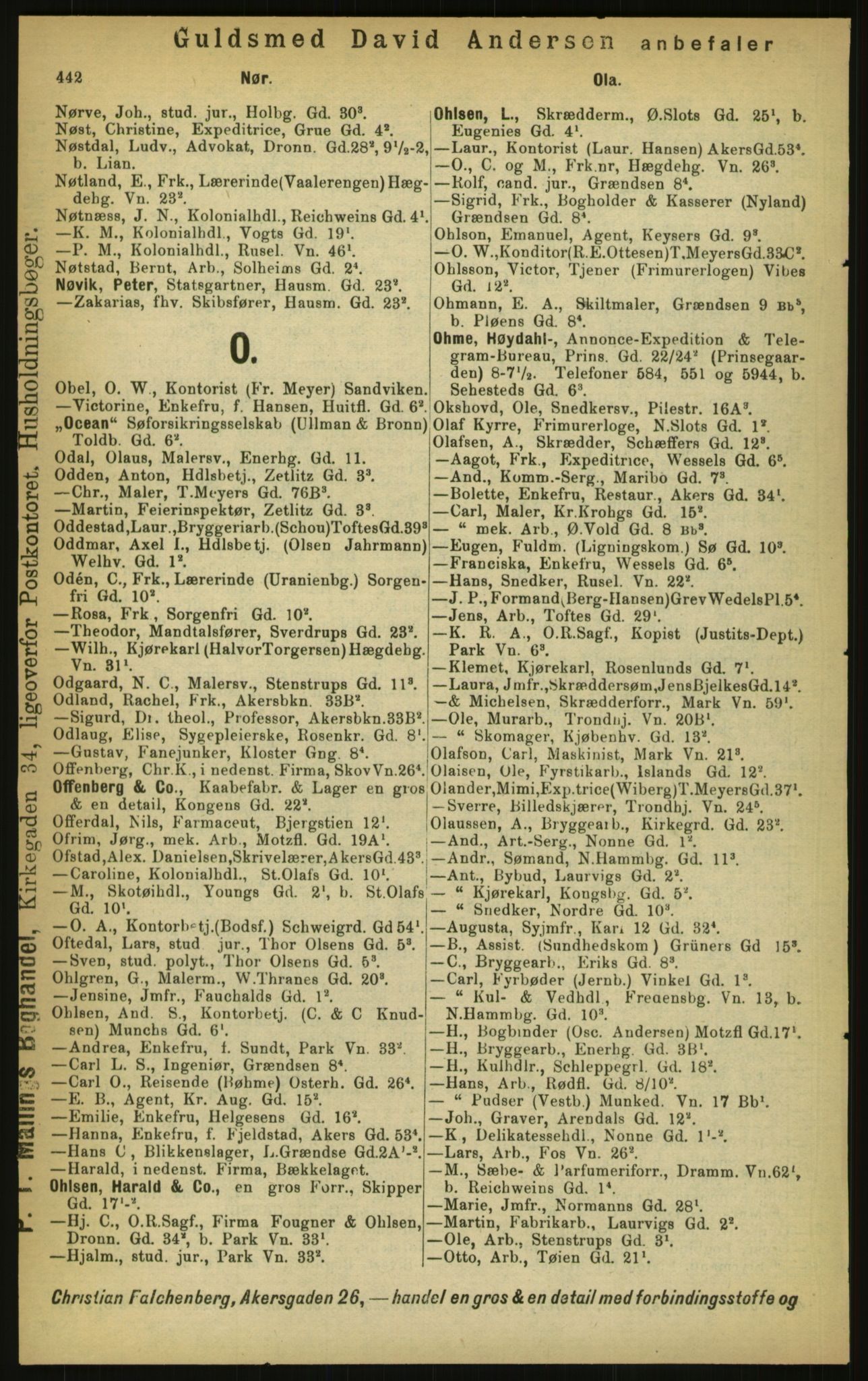 Kristiania/Oslo adressebok, PUBL/-, 1897, p. 442