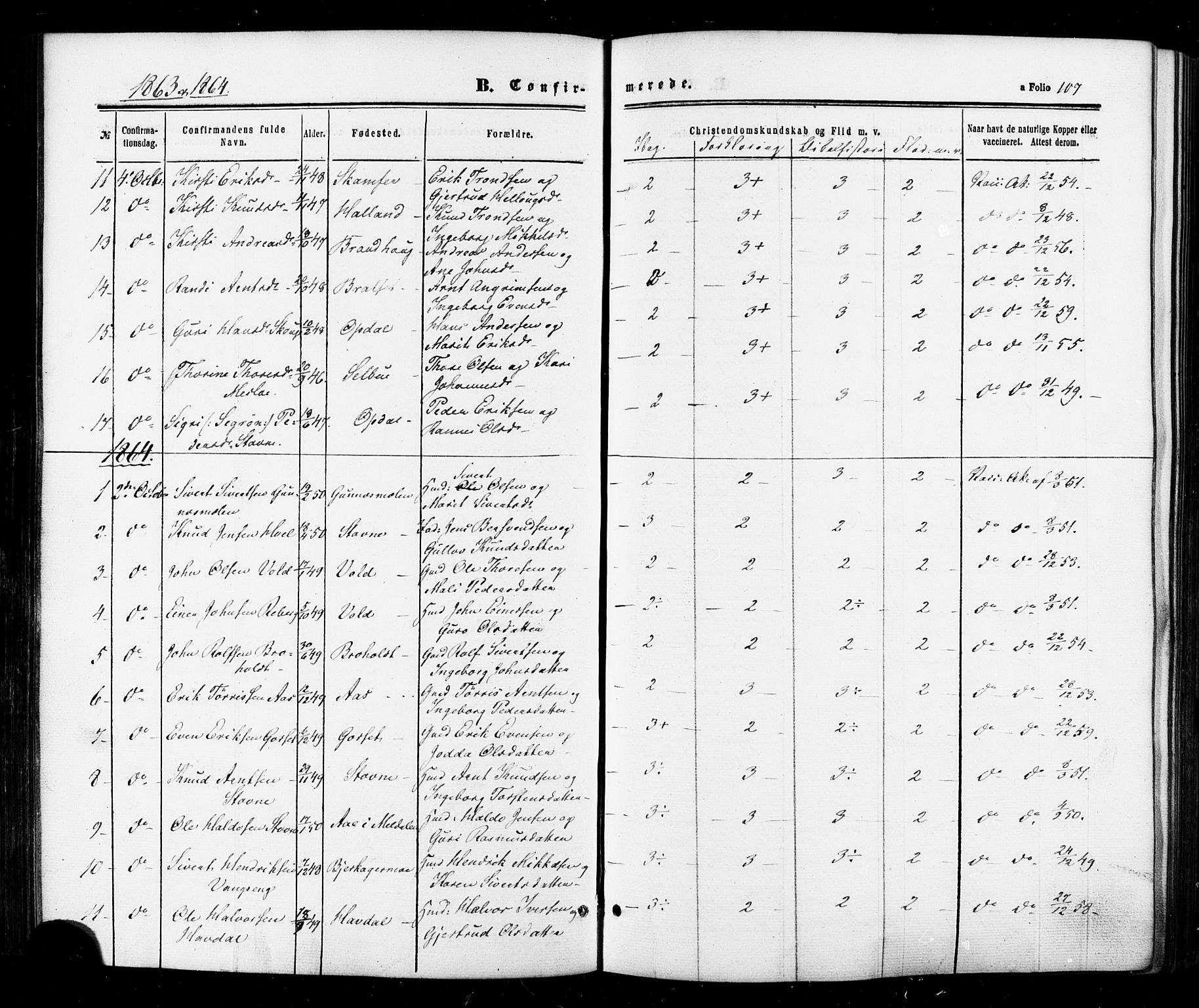 Ministerialprotokoller, klokkerbøker og fødselsregistre - Sør-Trøndelag, SAT/A-1456/674/L0870: Parish register (official) no. 674A02, 1861-1879, p. 107