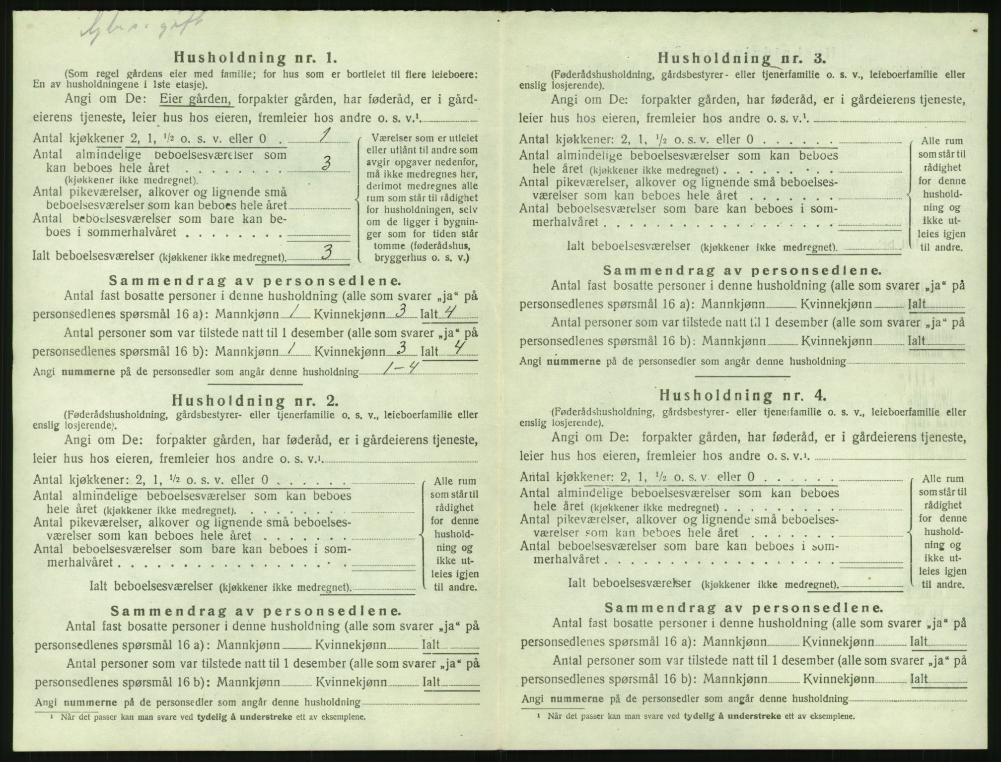 SAK, 1920 census for Gjerstad, 1920, p. 222