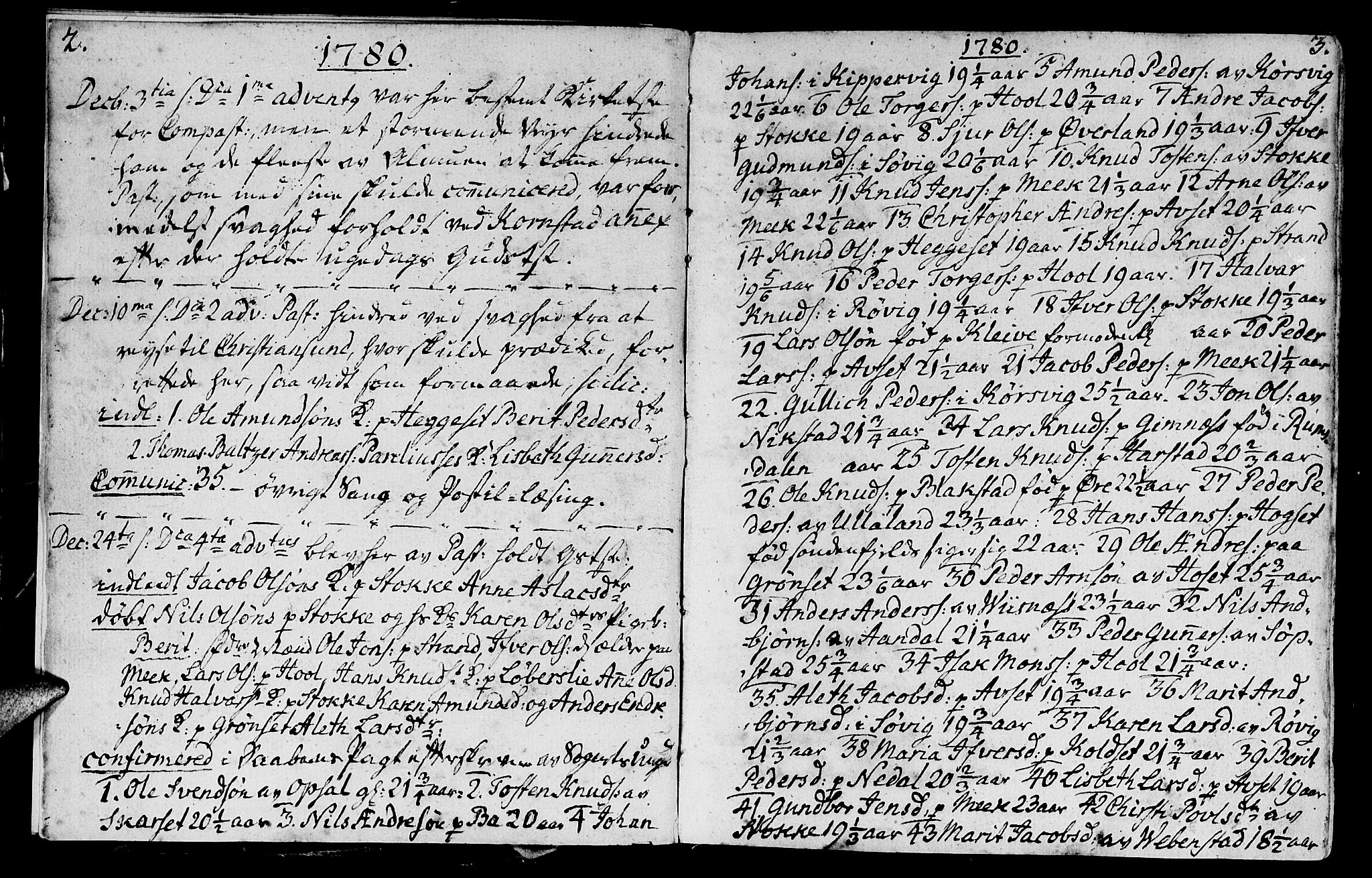 Ministerialprotokoller, klokkerbøker og fødselsregistre - Møre og Romsdal, AV/SAT-A-1454/568/L0799: Parish register (official) no. 568A08, 1780-1819, p. 2-3