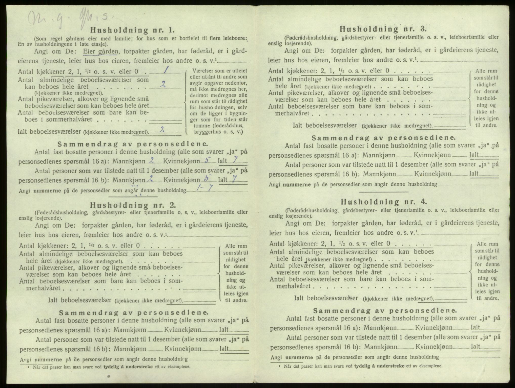 SAB, 1920 census for Lindås, 1920, p. 1352