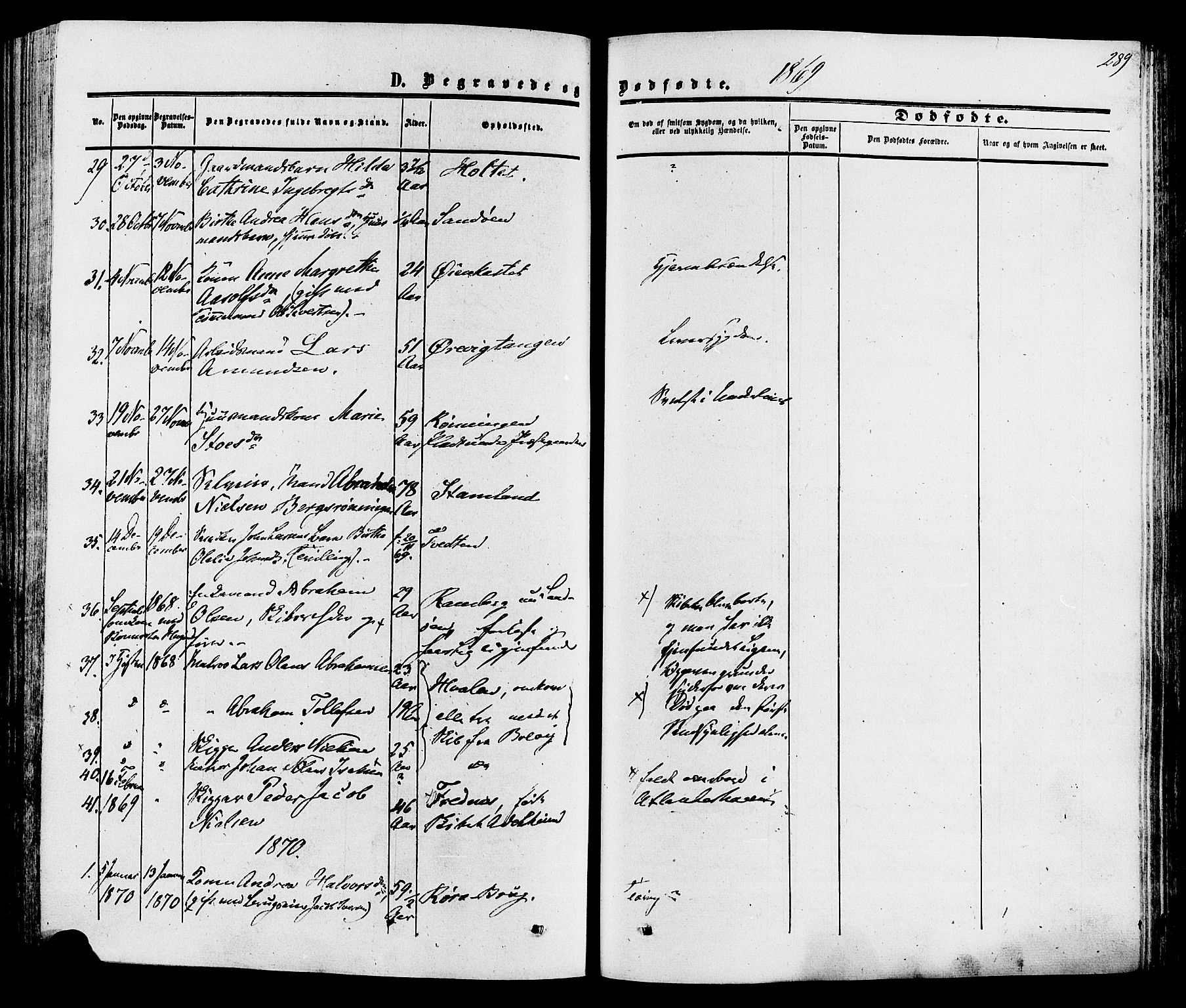Eidanger kirkebøker, SAKO/A-261/F/Fa/L0010: Parish register (official) no. 10, 1859-1874, p. 289